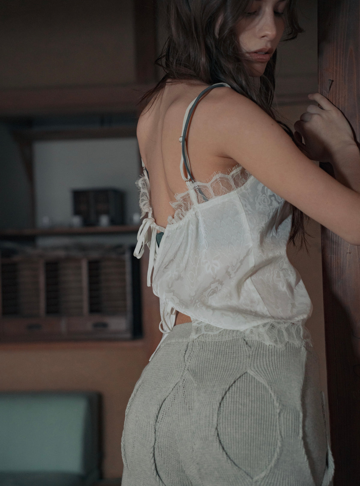 Back Knot Lace Cami