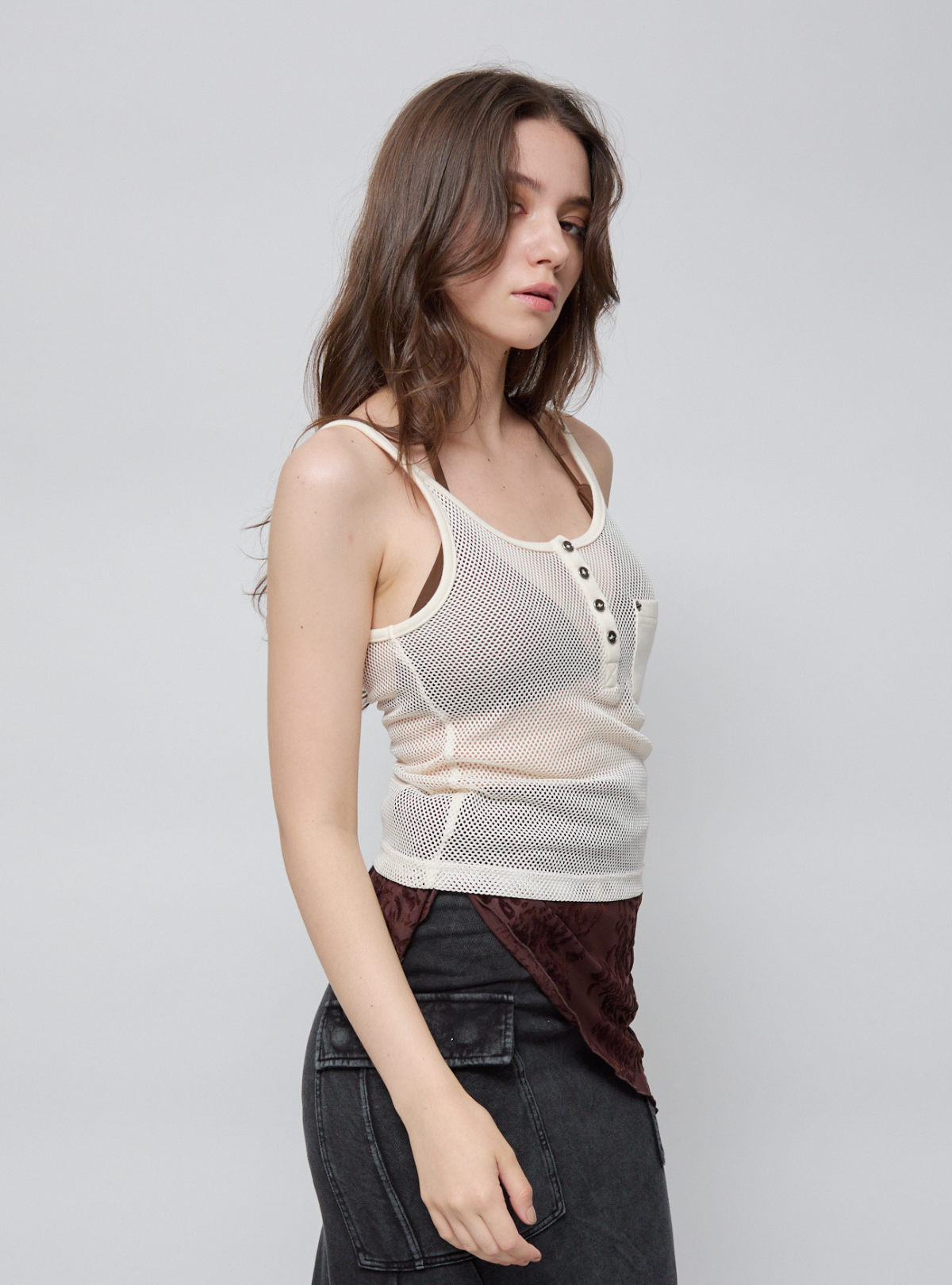 Henley Mesh Cami