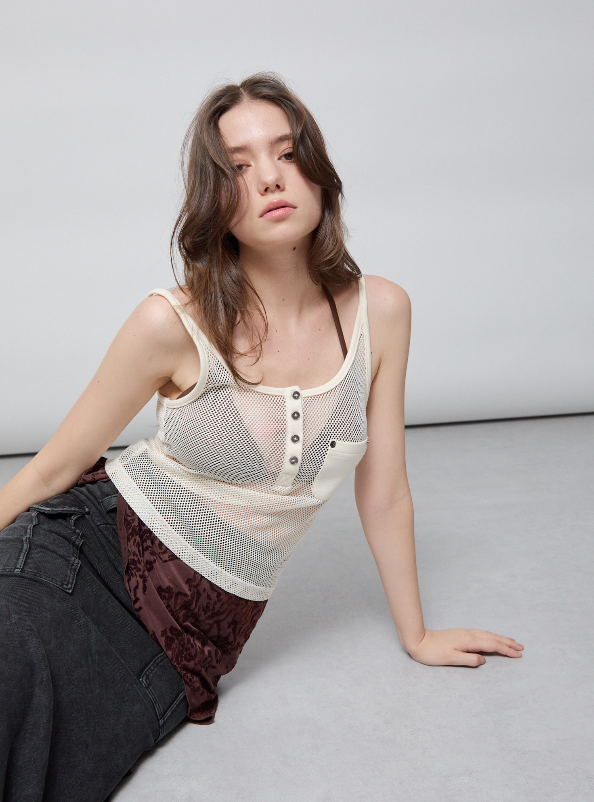 Henley Mesh Cami