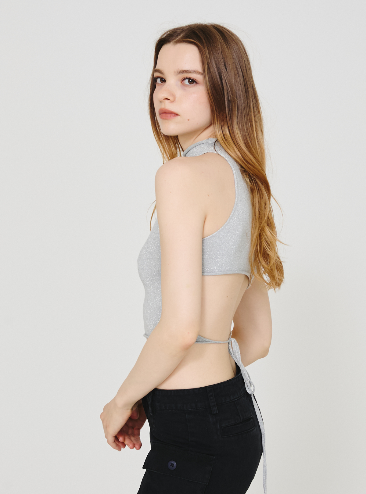 Glitter Back Open Tank