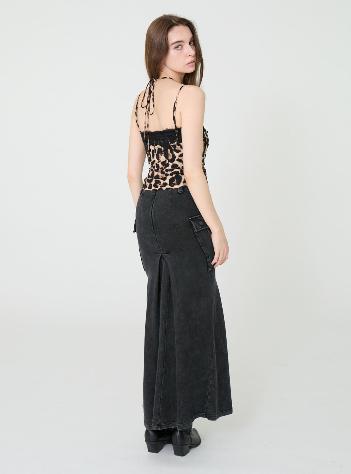 Gem Halter Lace Trim Cami