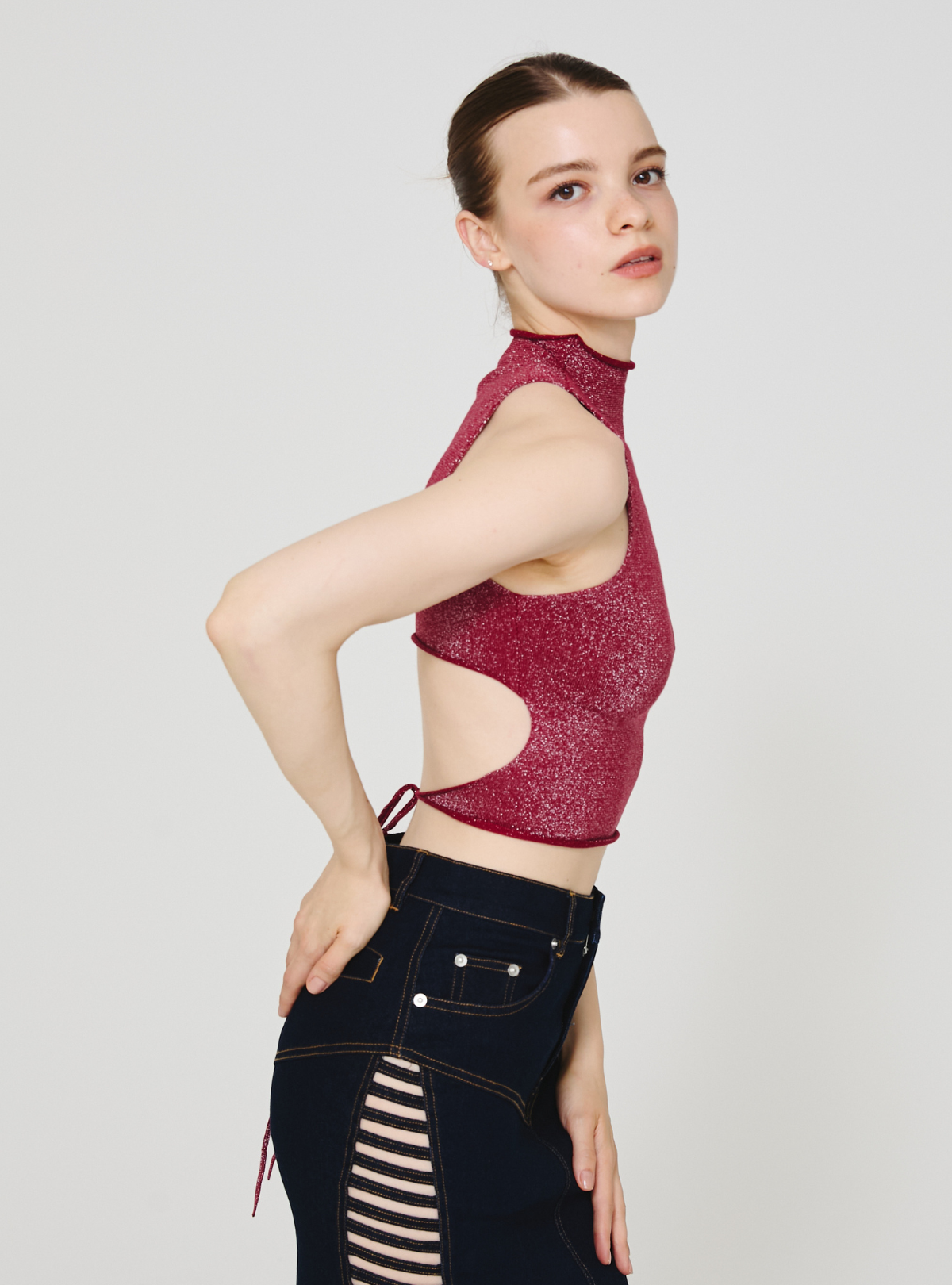 Glitter Back Open Tank