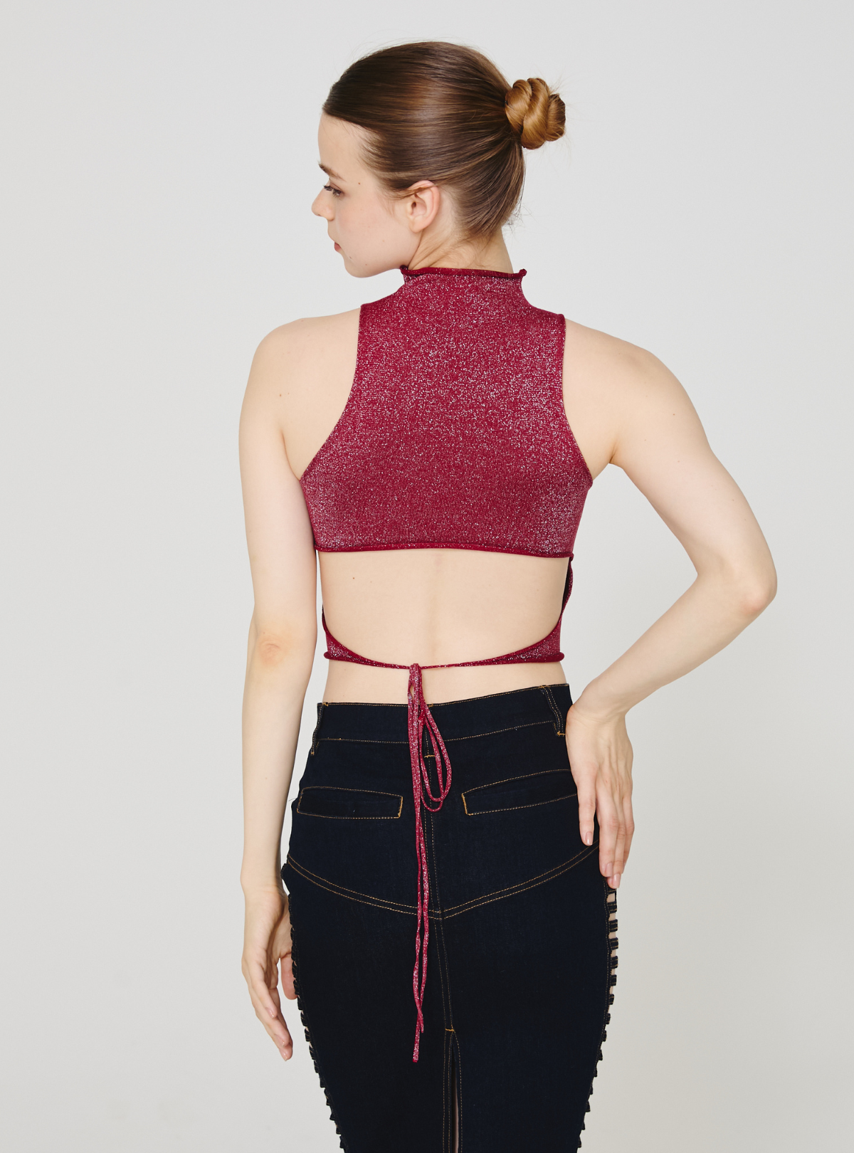 Glitter Back Open Tank