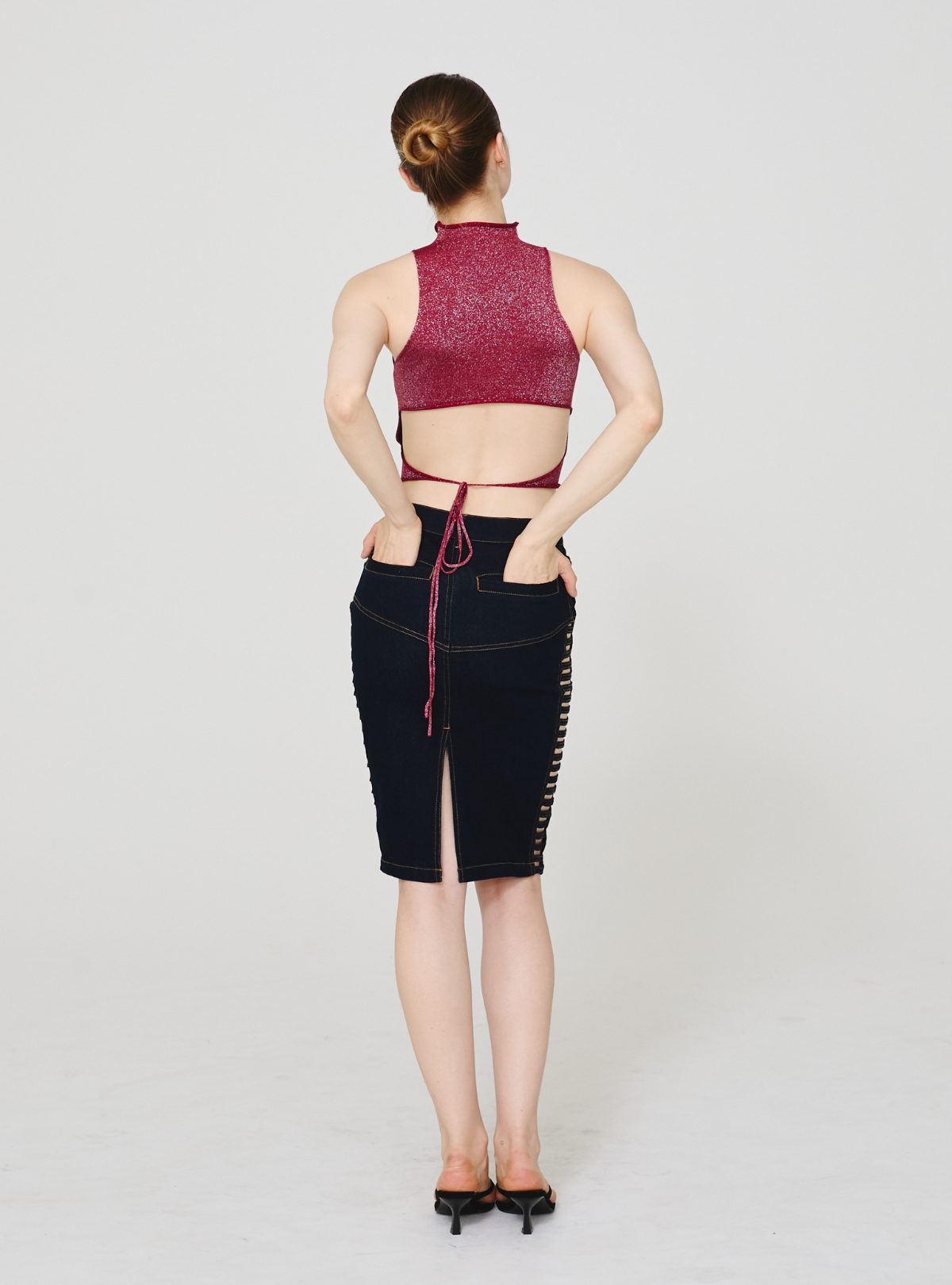 Glitter Back Open Tank