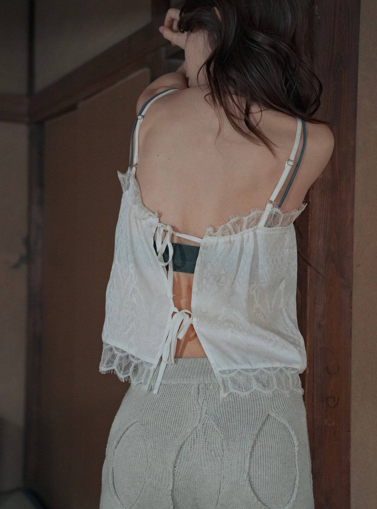 Back Knot Lace Cami