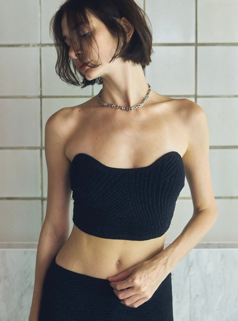 Glitter Heart-Cut Bustier – JUEMI