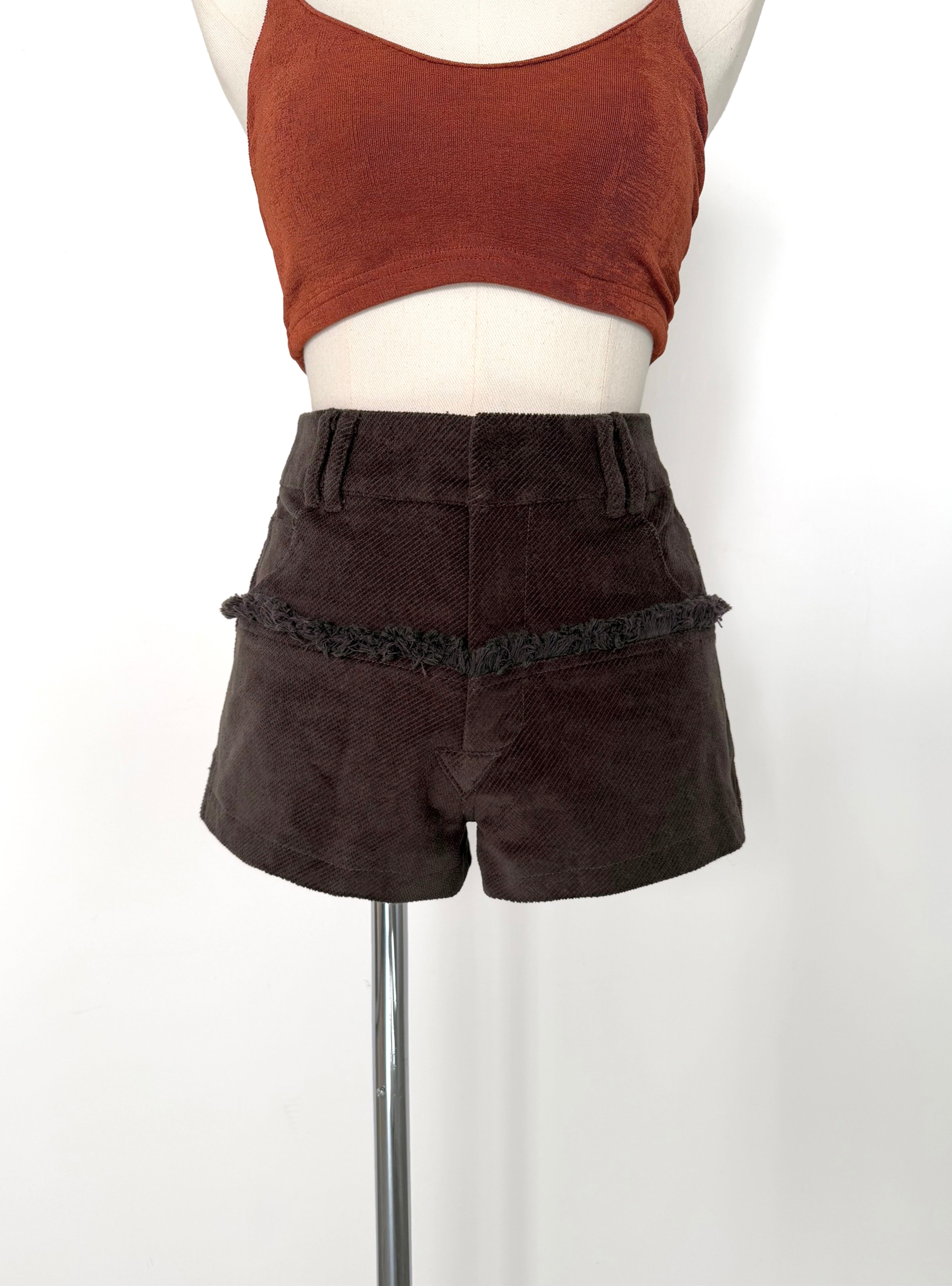 ショートパンツ COVERNAT (W) CORDUROY SHORTS 4NY096 Fringed Corduroy Shorts – JUEMI