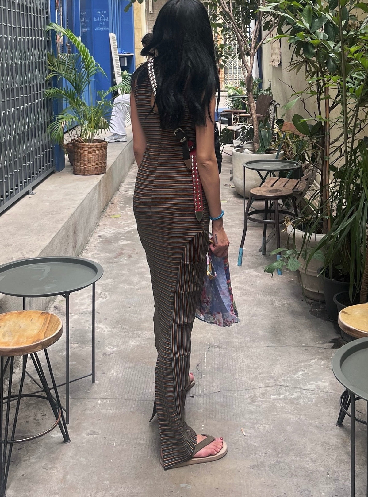 Multi Border Maxi Dress