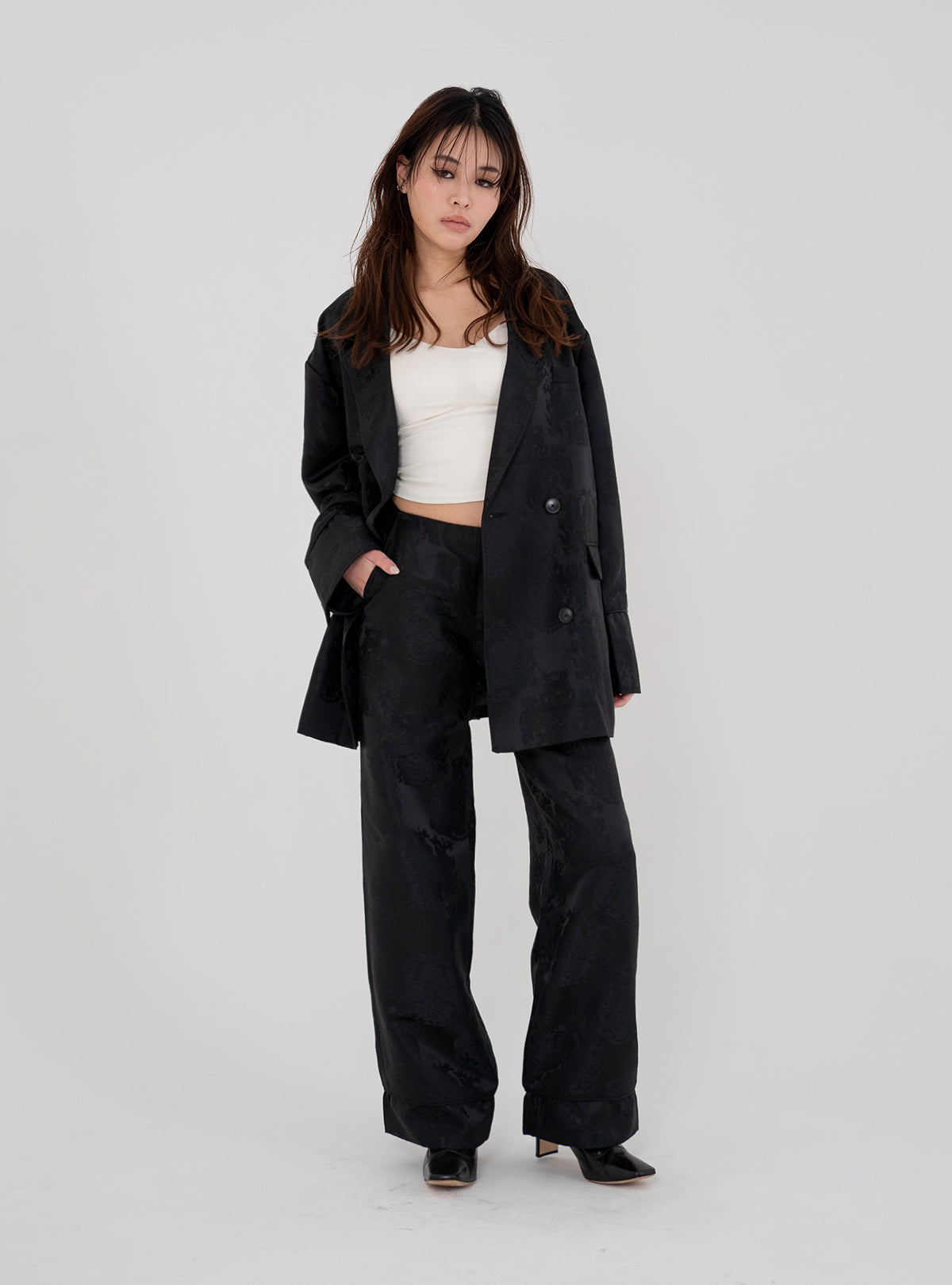 Satin Jacquard Over Jacket