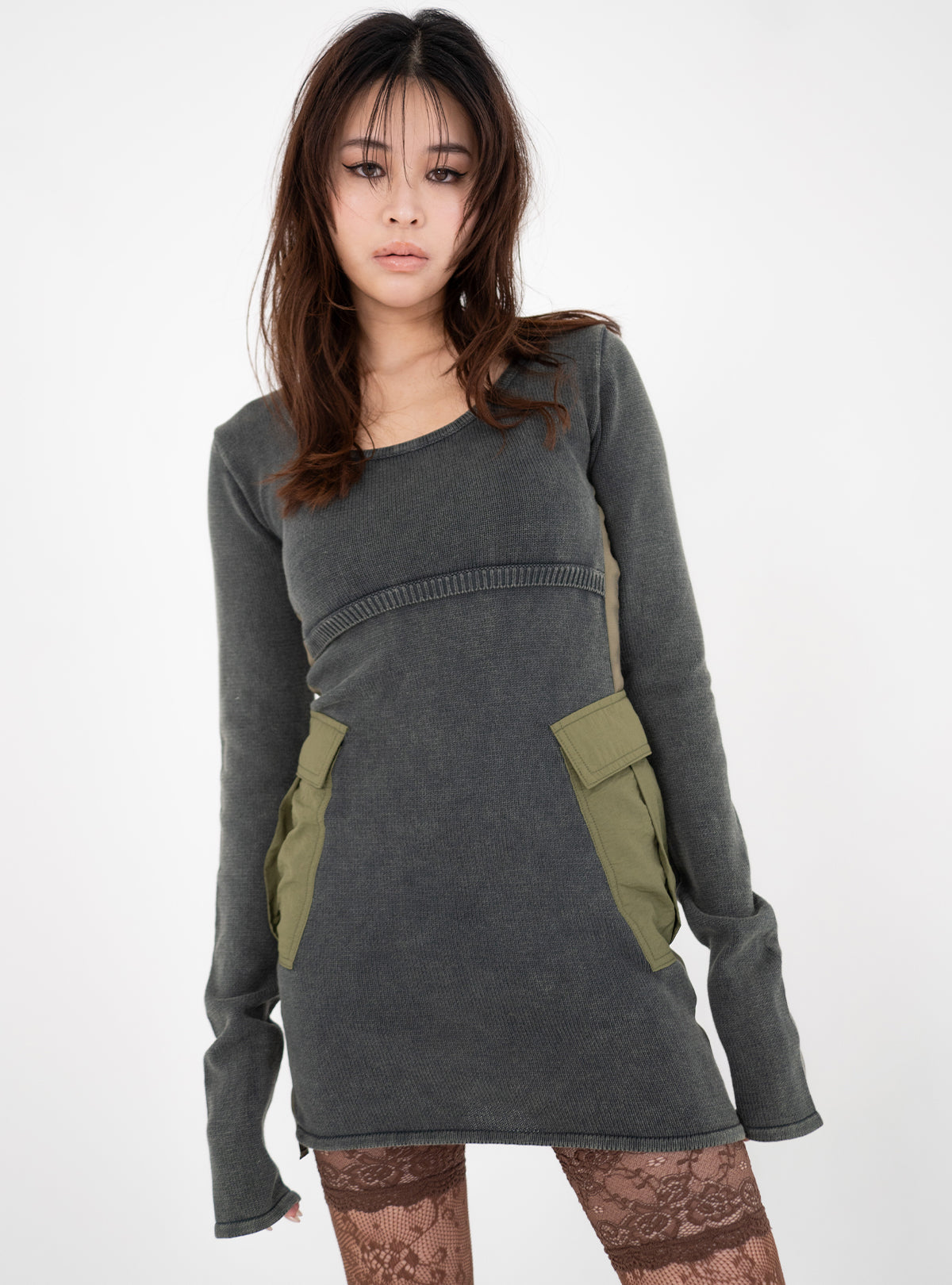ニット/セーター Pillingless Long Sleeve Knit Dress juemi LilySilk Womens Cashmere Knit Dress Ladies Long Pullover