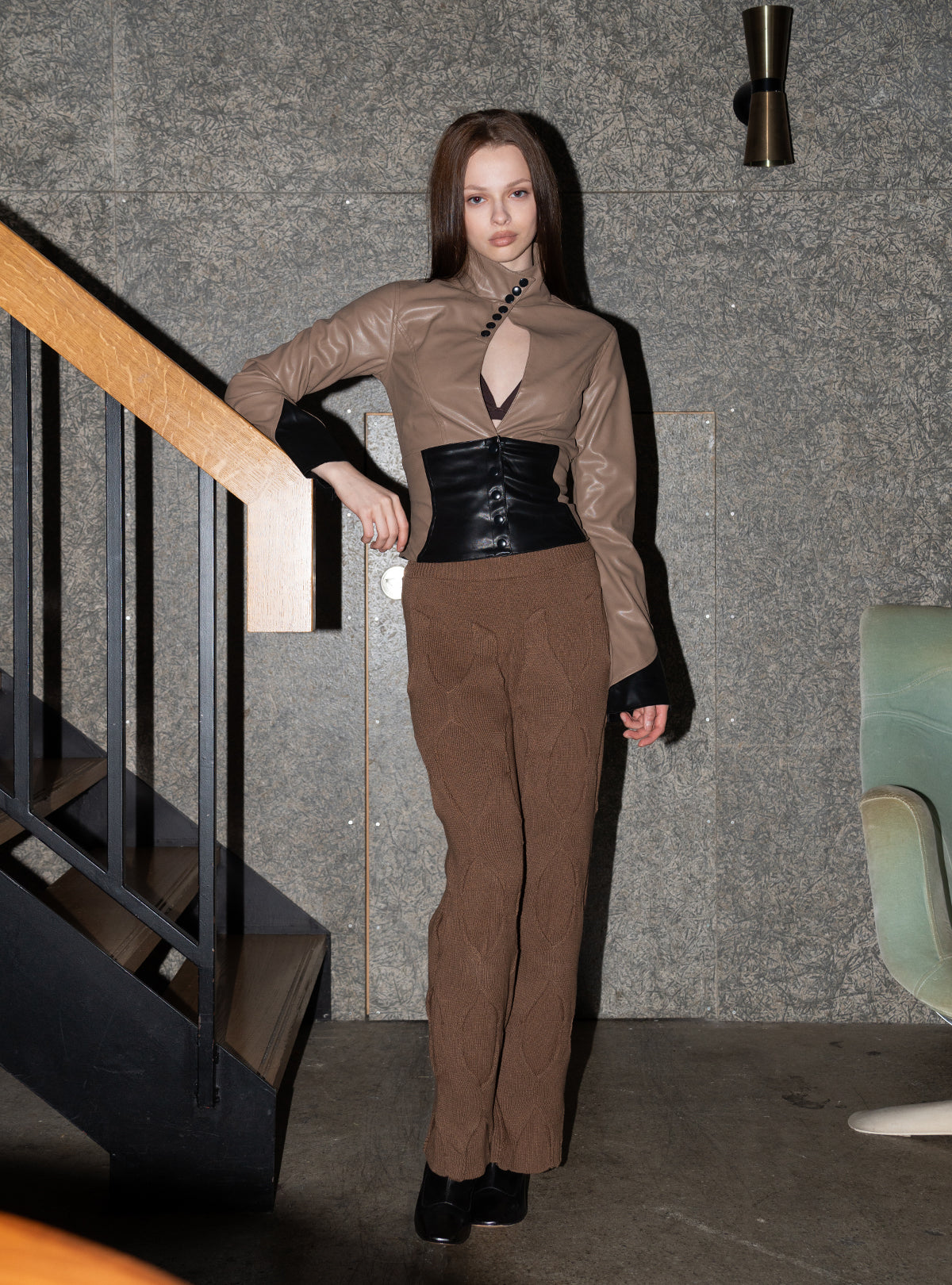 Rhombus Pleated Pants