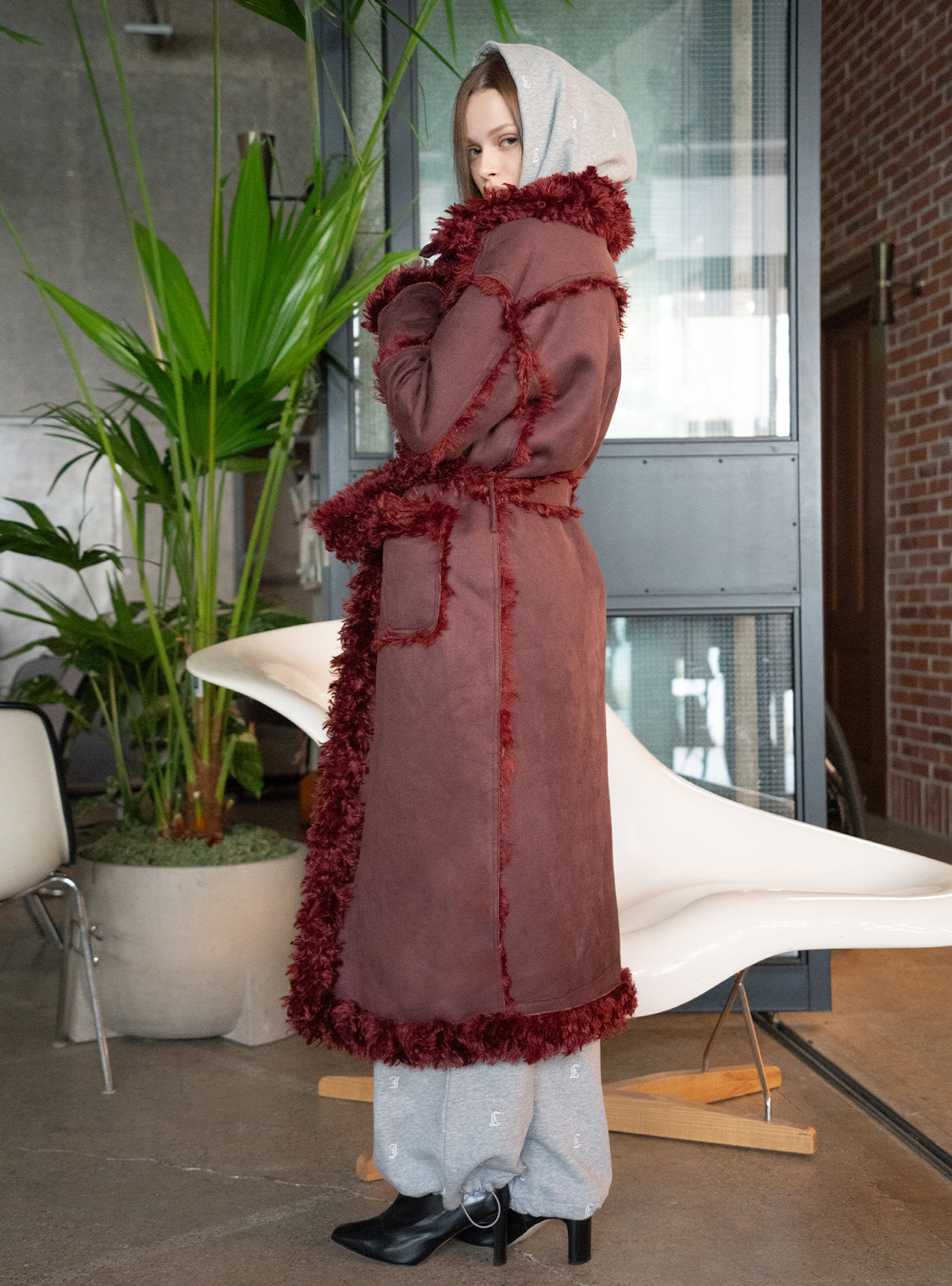 Curly Boa Long Mouton Coat