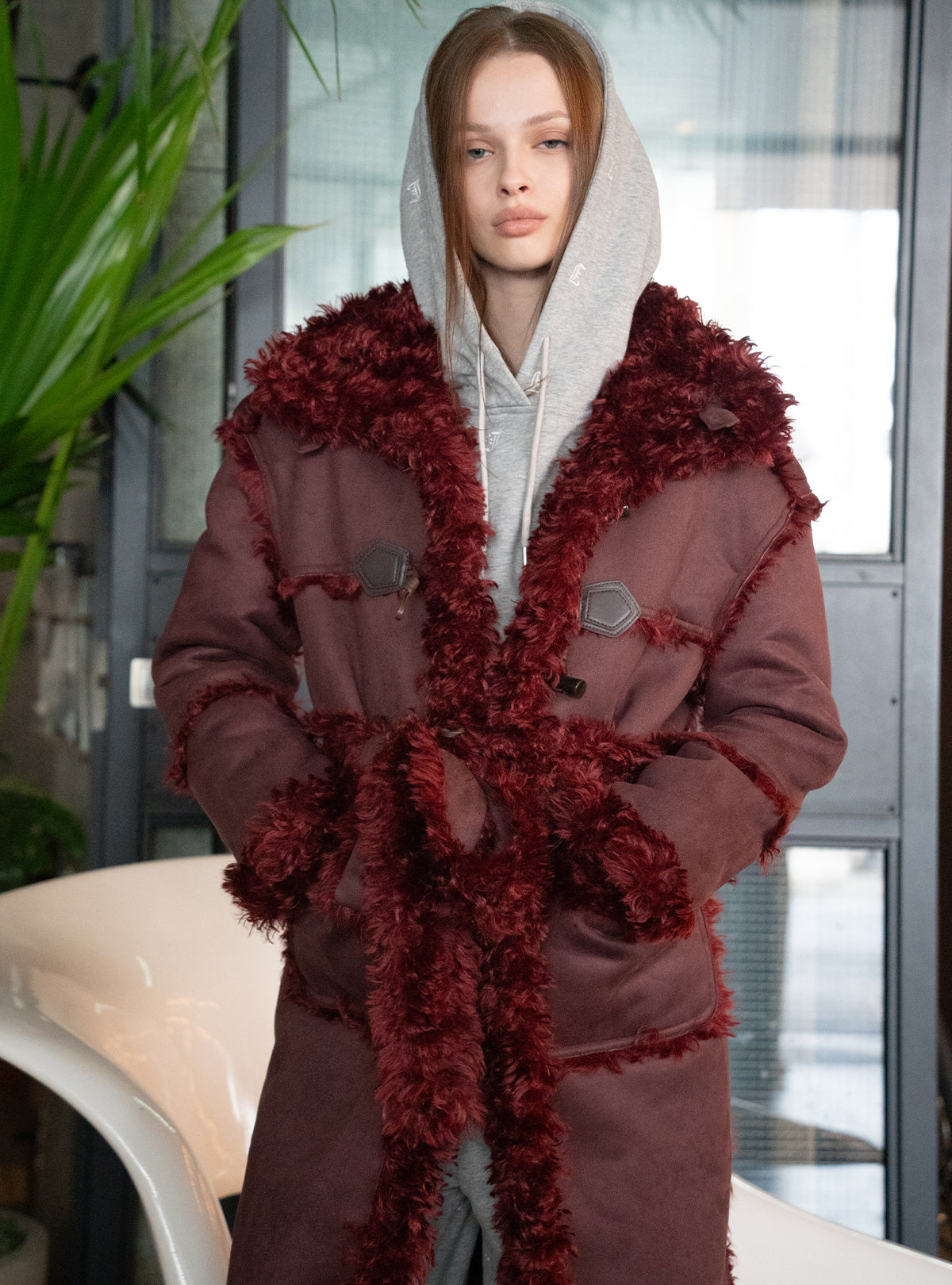 Curly Boa Long Mouton Coat