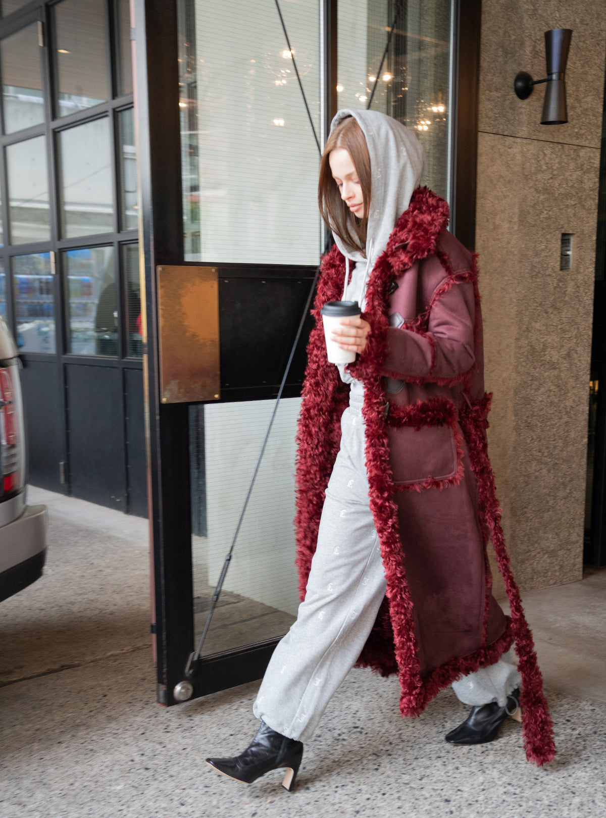 Curly Boa Long Mouton Coat