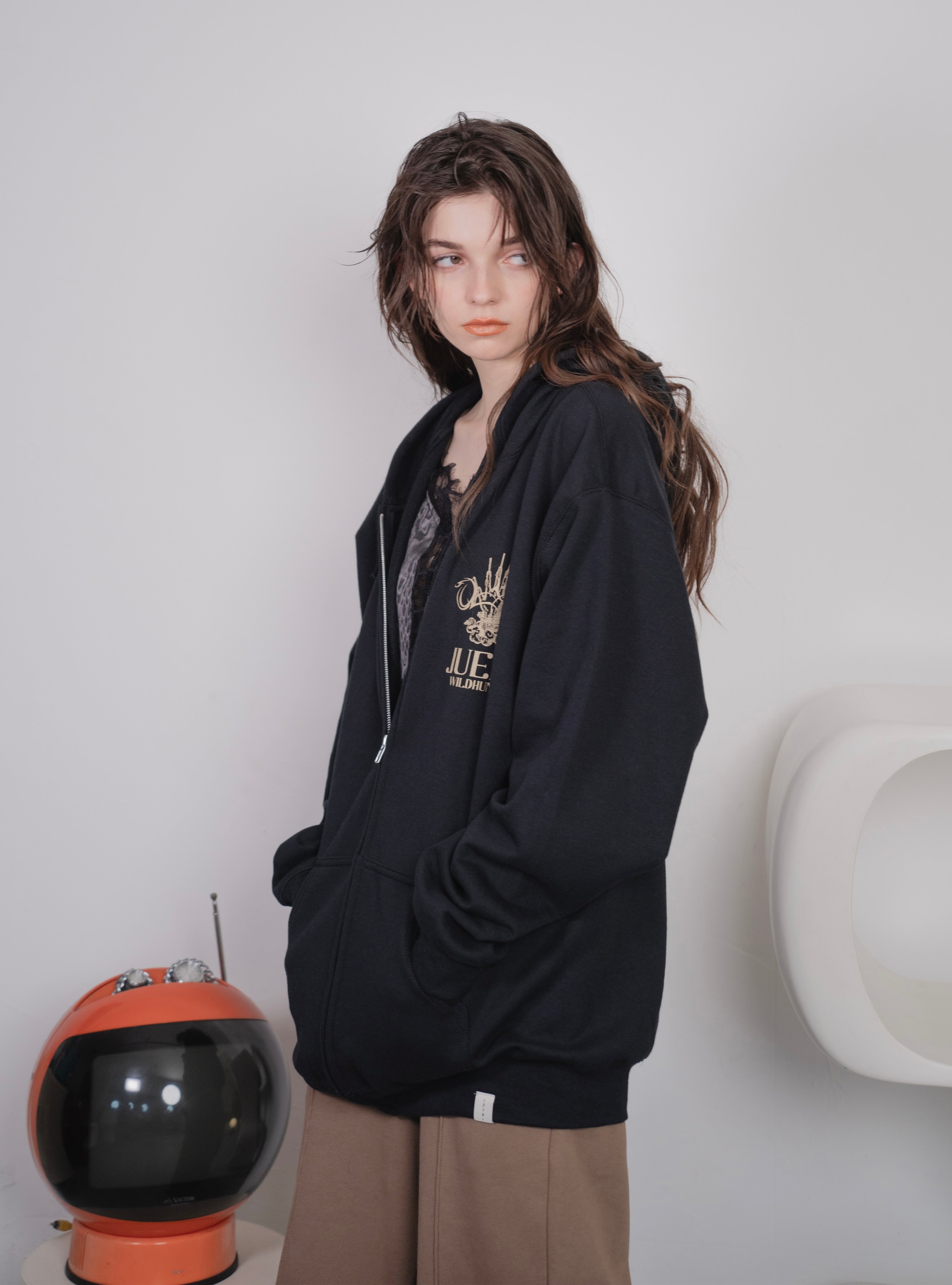 juemi Saint Mary zip up hoodieジップアップパーカー Saint Mary Zip-up Hoodie – JUEMI