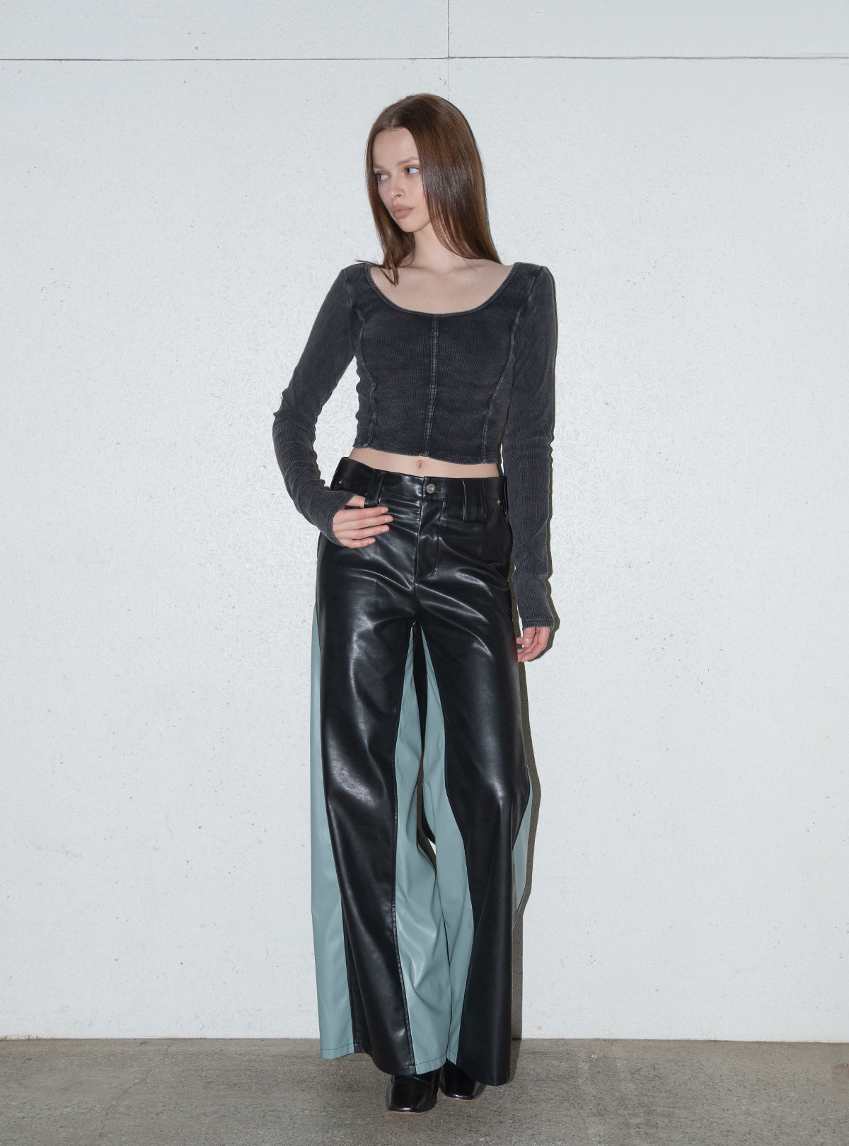 Bi-color LW Leather Pants – JUEMI