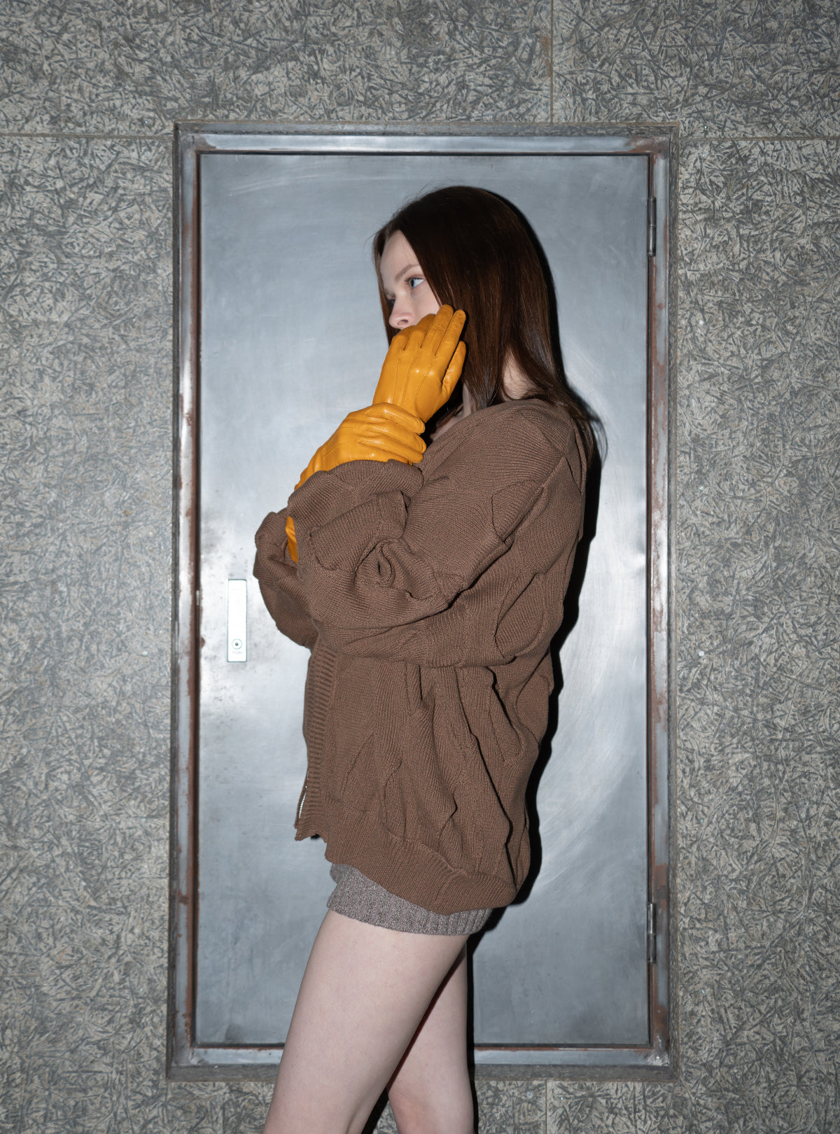 Rhombus Pleated Cardigan