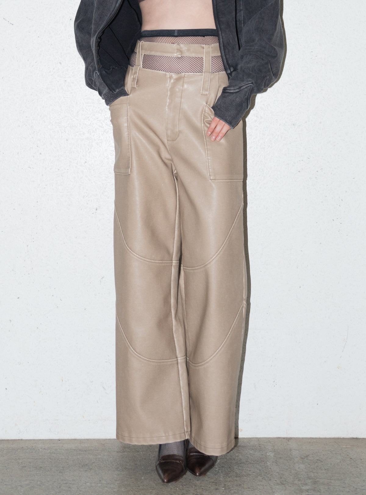 Modular Faux Leather Pants