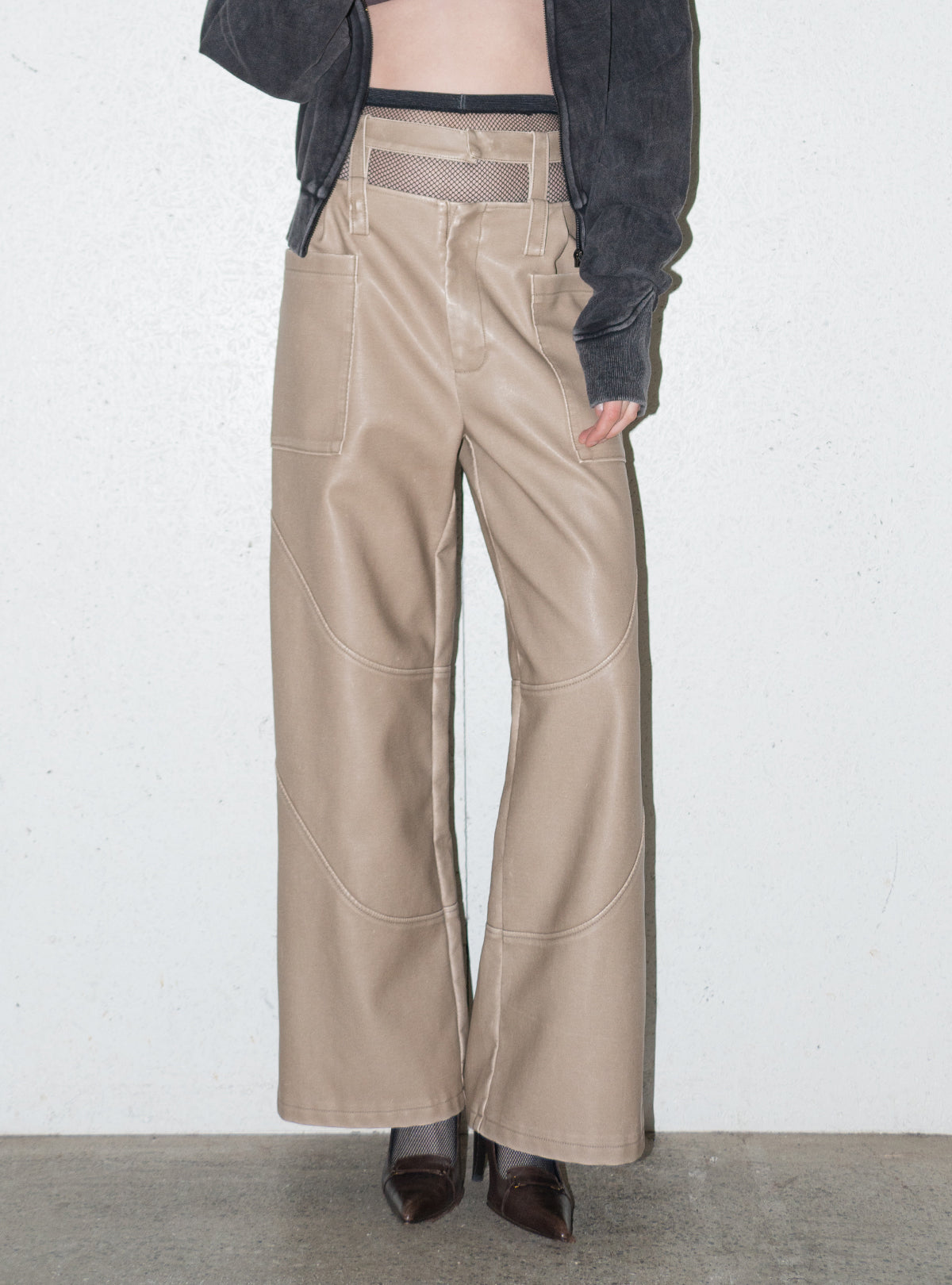 Modular Faux Leather Pants