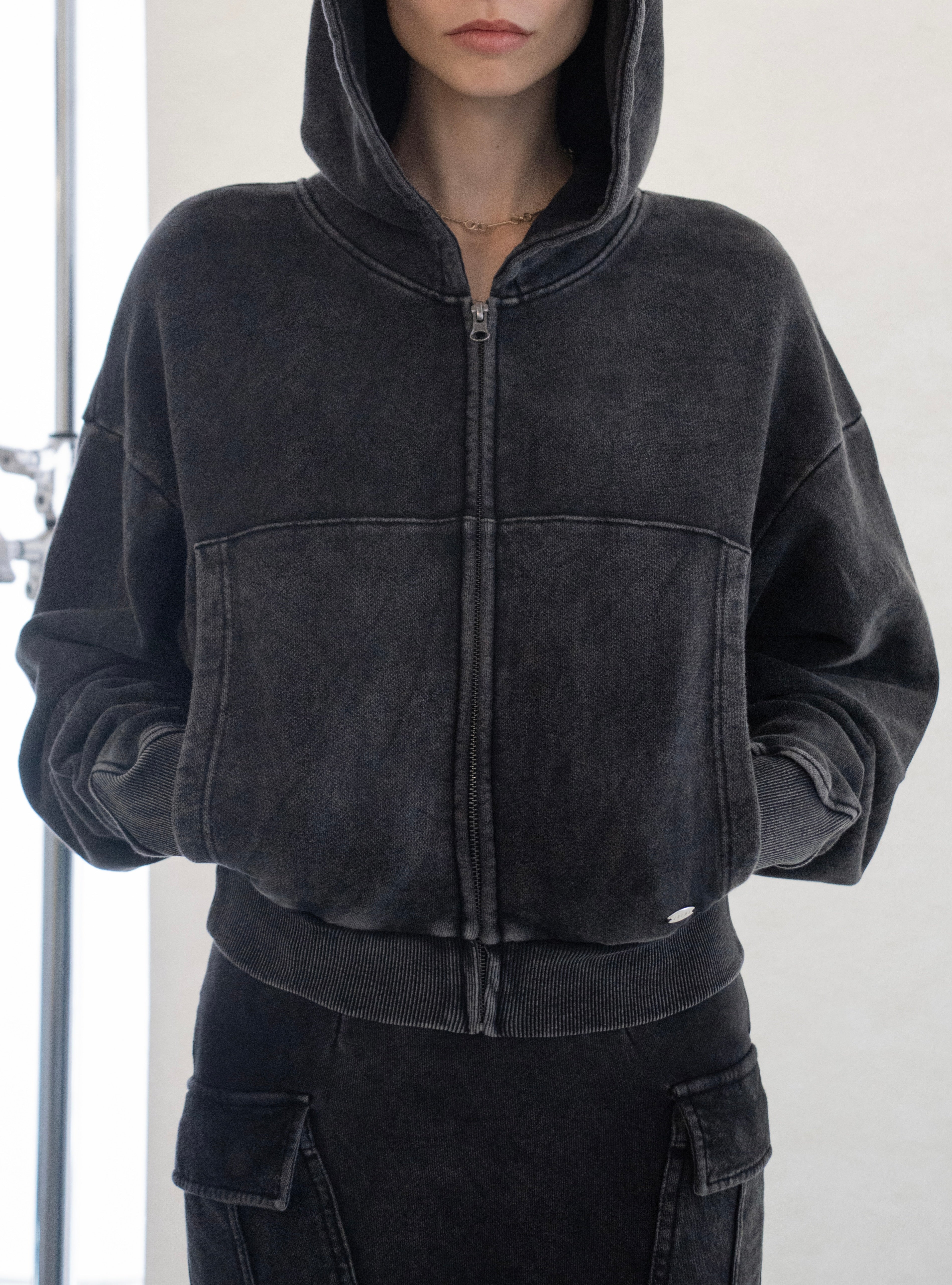 Plum_Shady Shadow Zip-up Hoodie – JUEMI