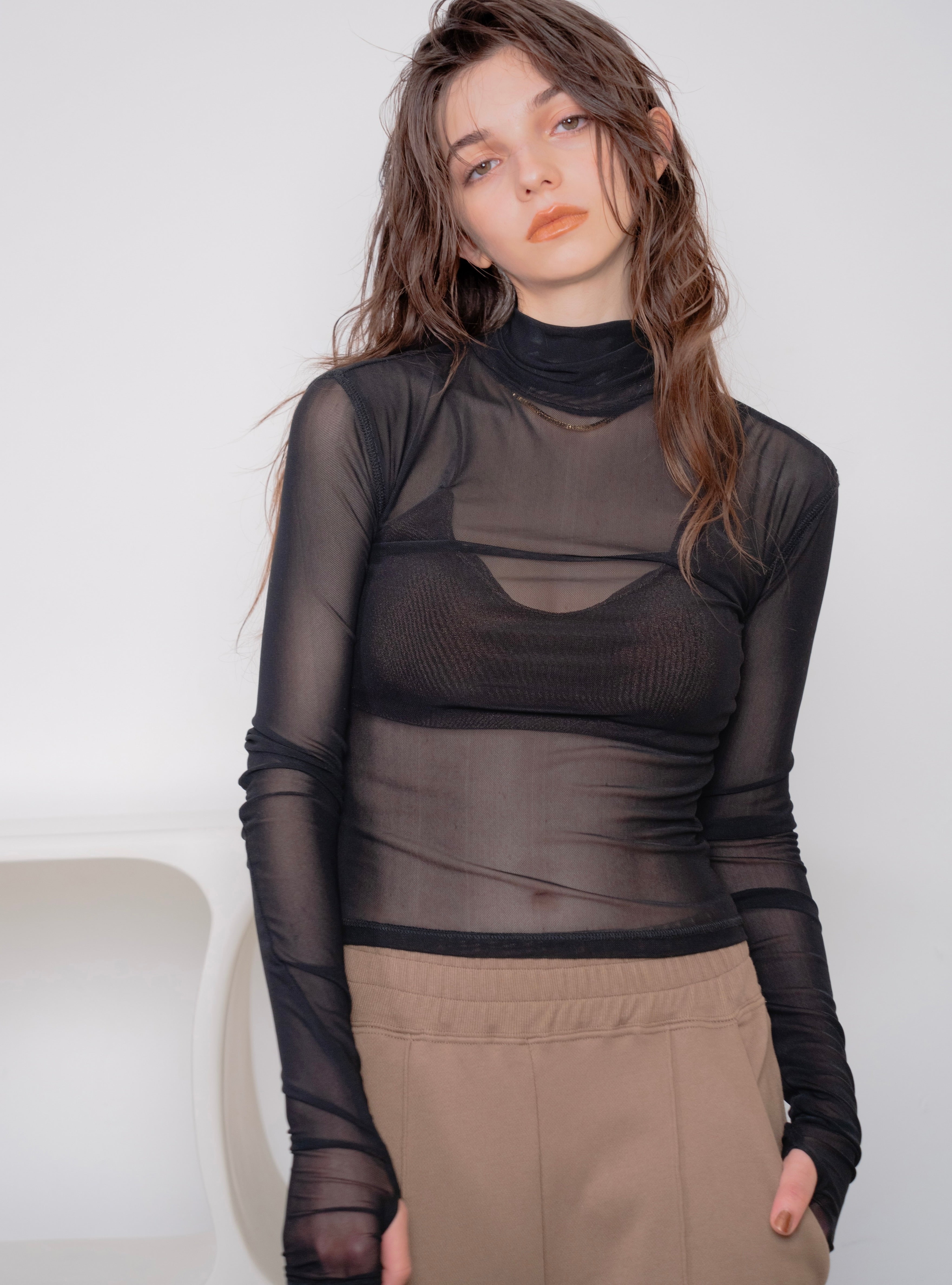 トップス aerma sheer volume frill tunic Sheer Stich Tulle Tops – JUEMI