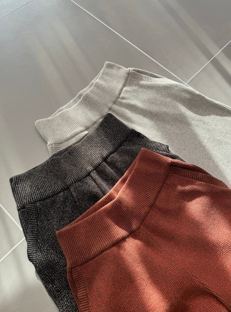 Wide Belt Glitter Knit Pants – JUEMI