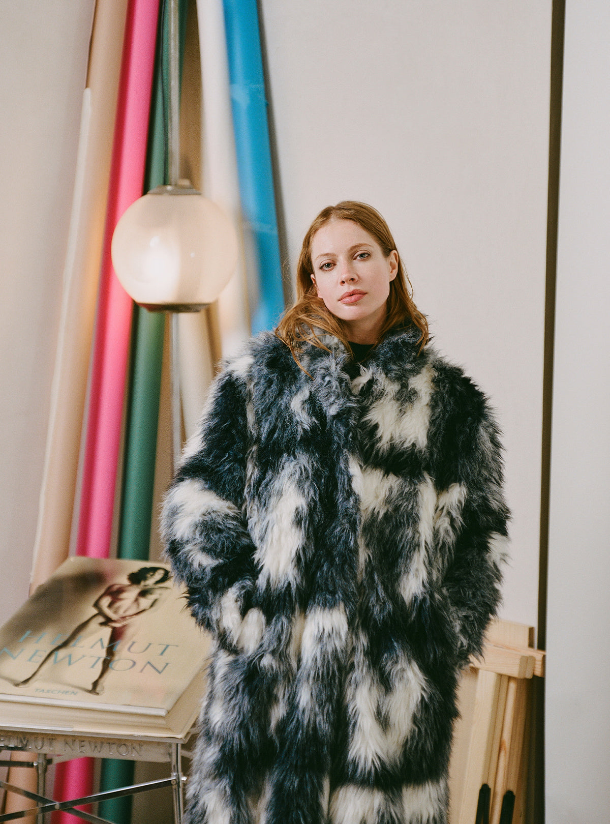 Mosaic Fur Long Coat