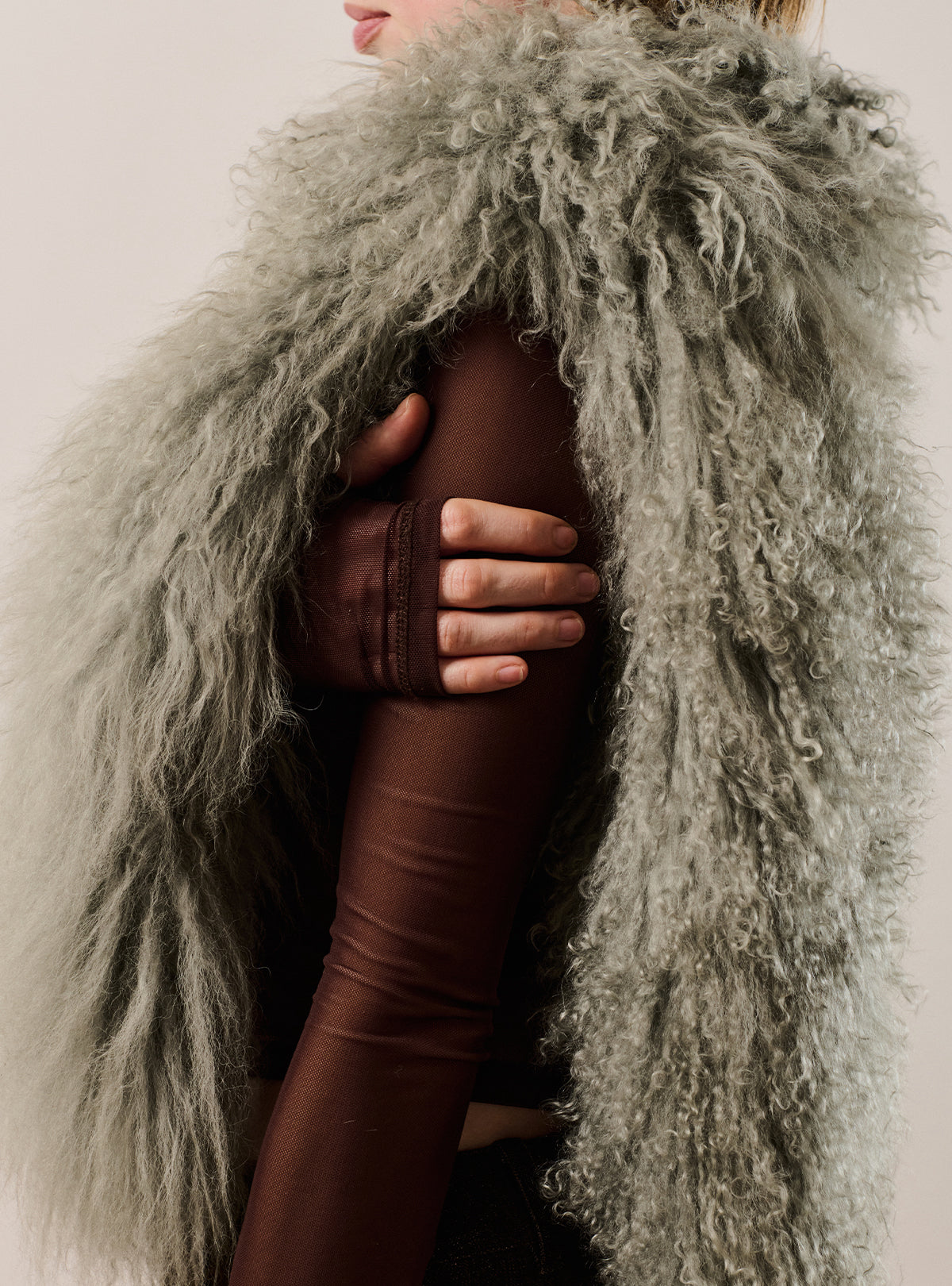 Tan Sheep Fur Muffler