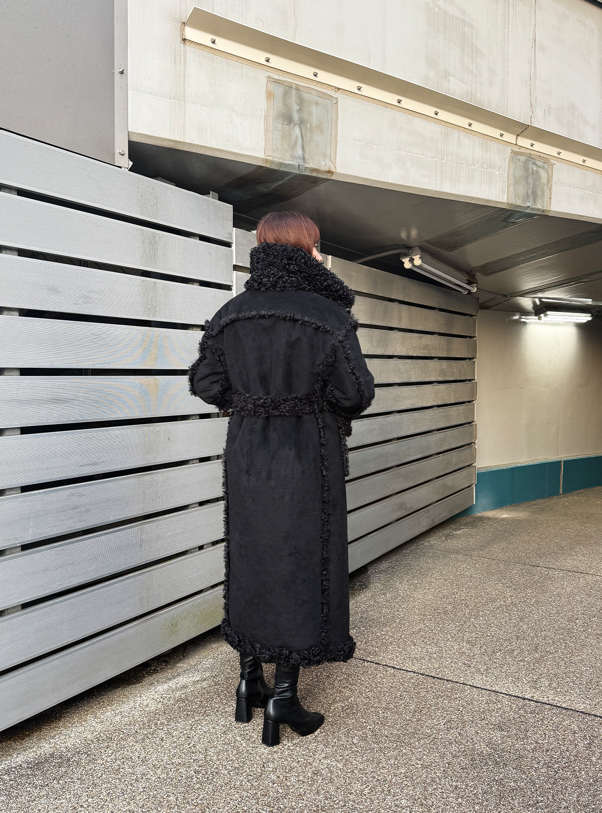 Curly Boa Long Mouton Coat