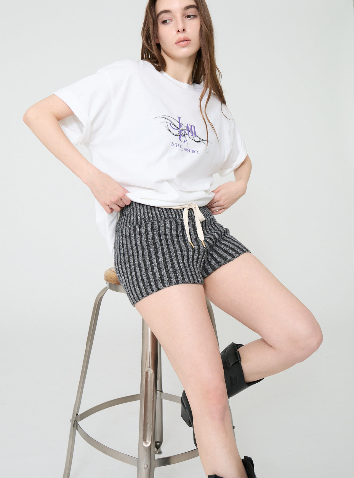Restock】Contrast Knit Shorts – JUEMI