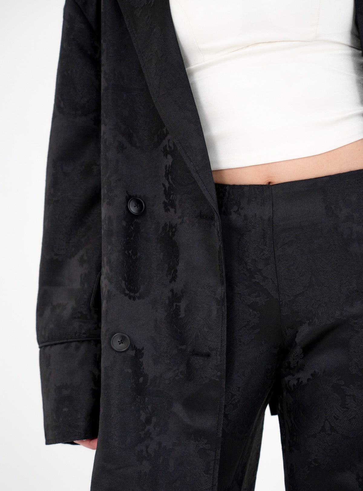 Satin Jacquard Over Jacket – JUEMI