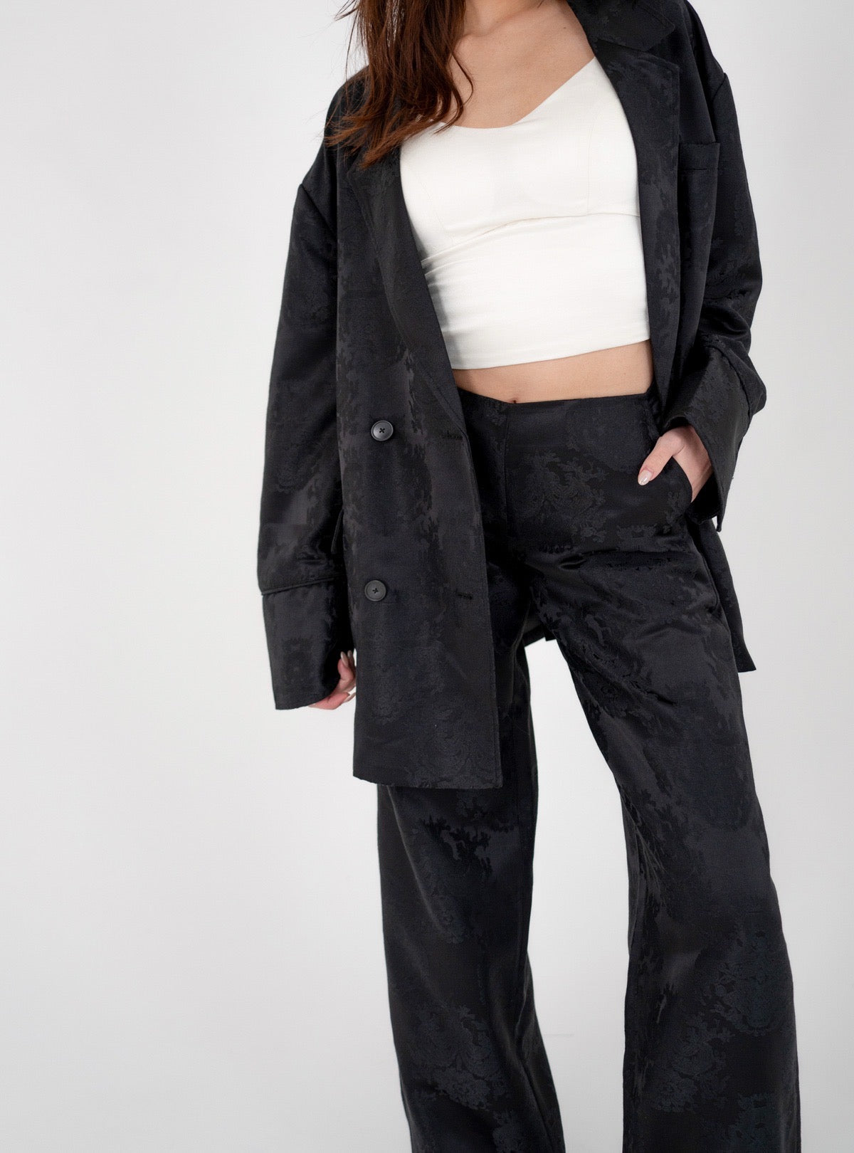 Satin Jacquard Over Jacket