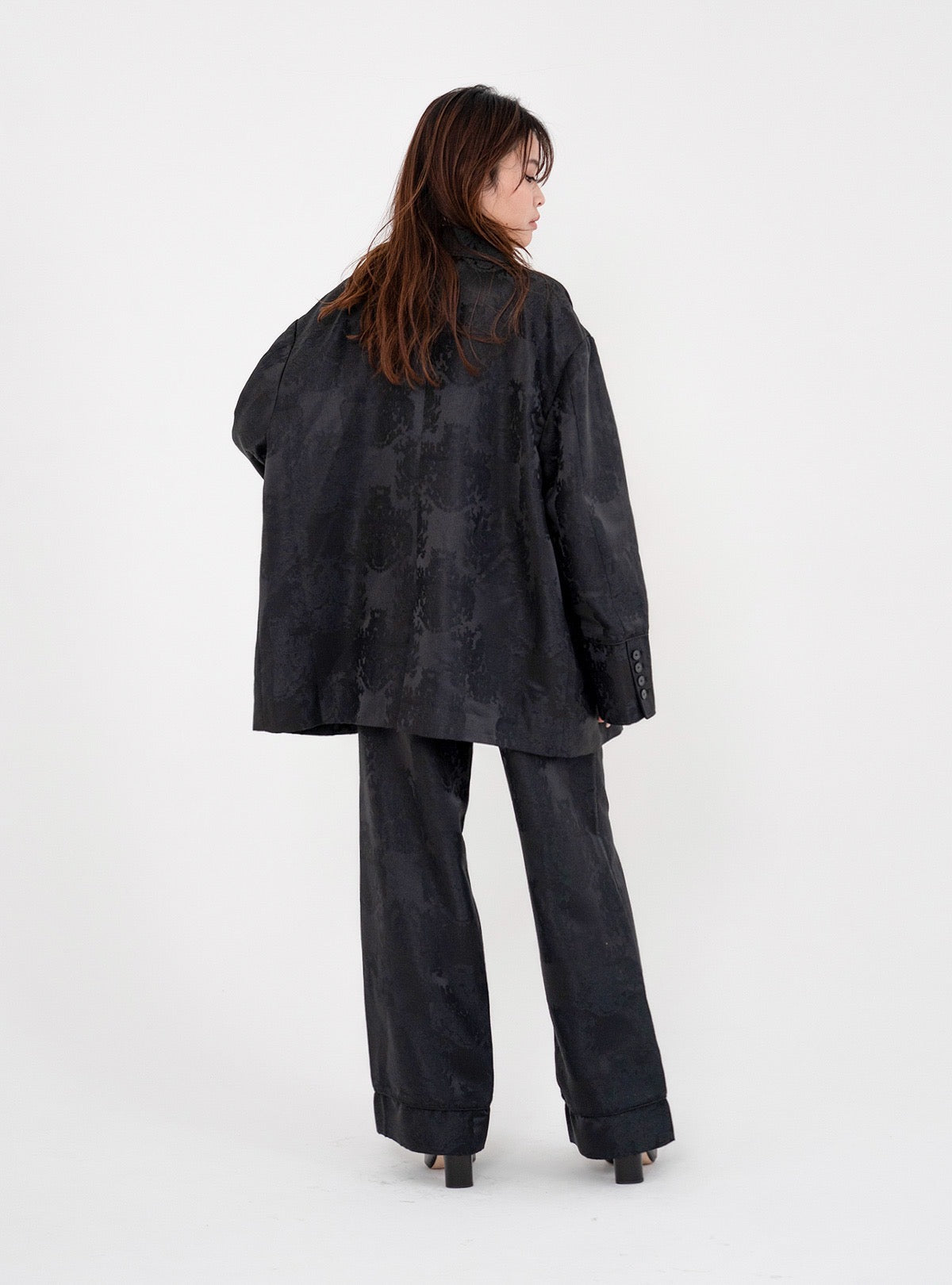 Satin Jacquard Over Jacket – JUEMI