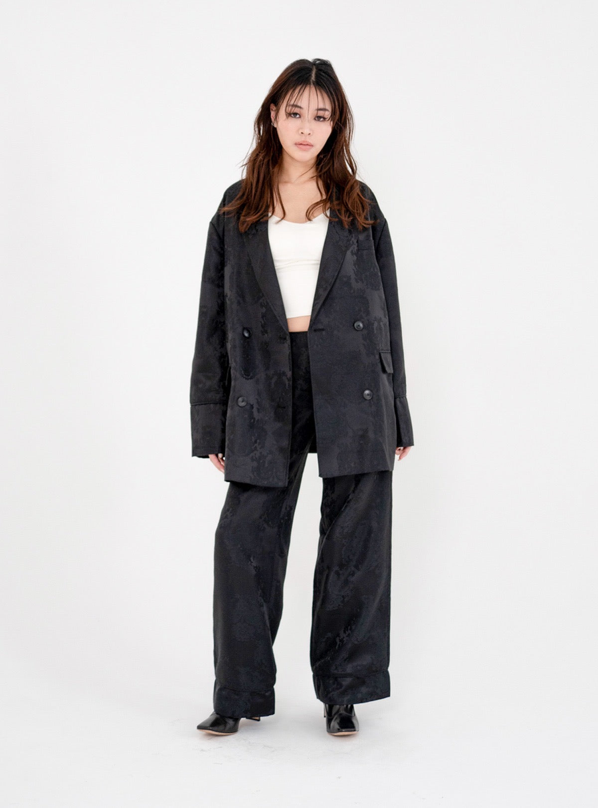 Satin Jacquard Over Jacket