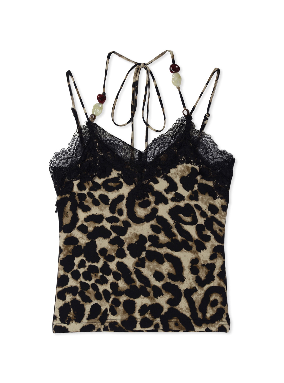 Gem Halter Lace Trim Cami