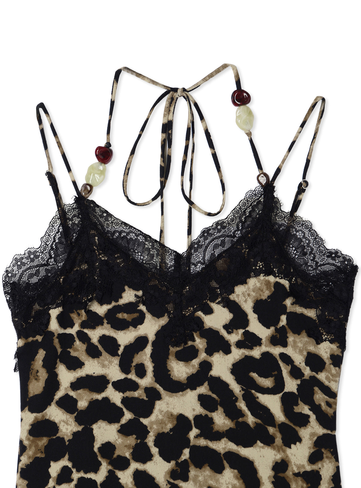 Gem Halter Lace Trim Cami