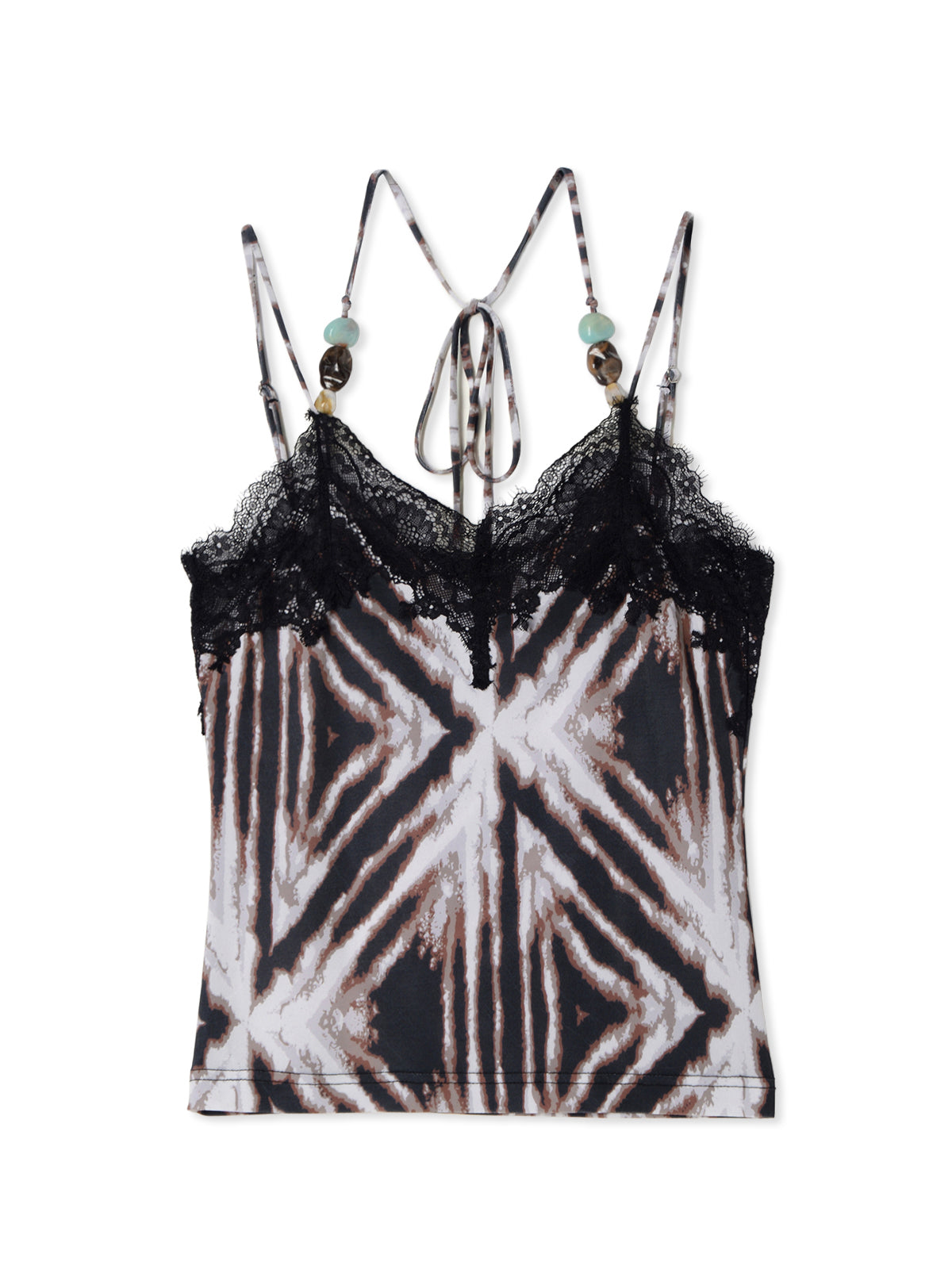Gem Halter Lace Trim Cami