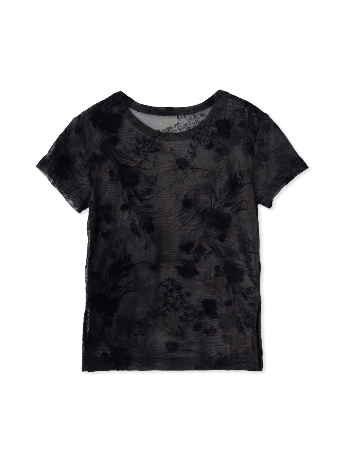 Side Slit Bloom Tulle Tee – JUEMI