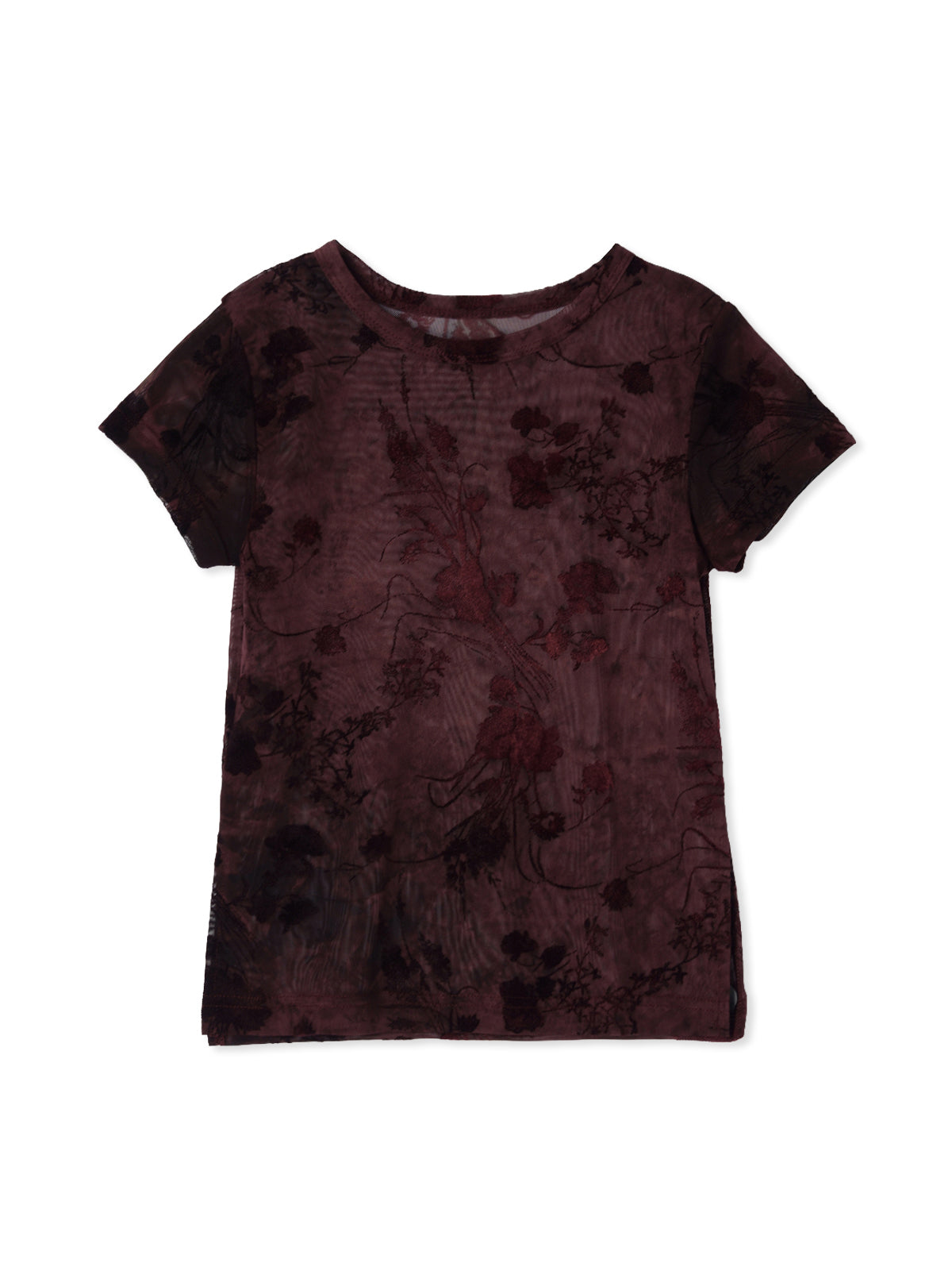 Side Slit Bloom Tulle Tee