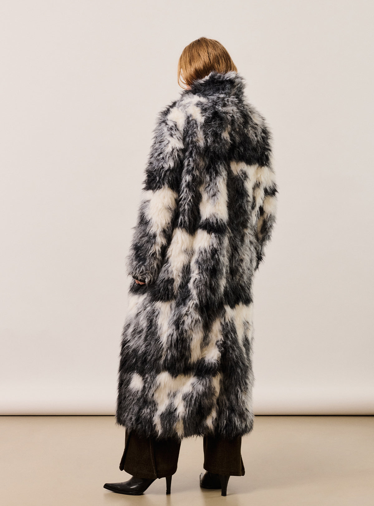 Mosaic Fur Long Coat