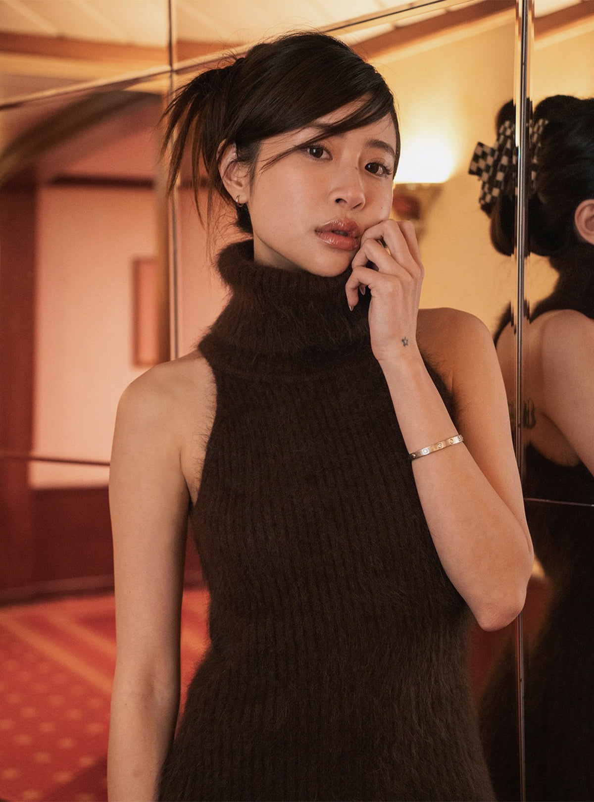 Turtleneck Knit Tank