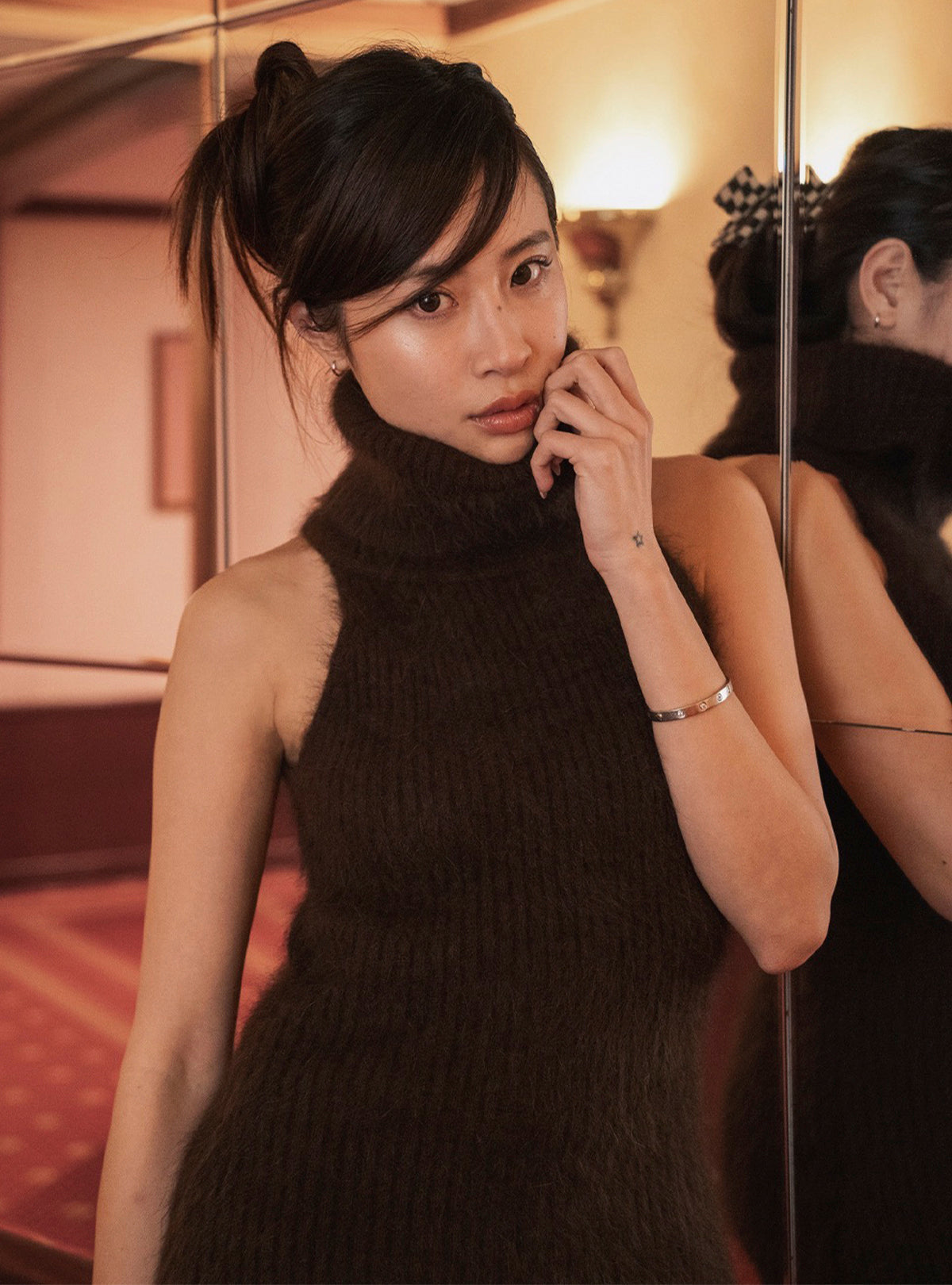 Turtleneck Knit Tank