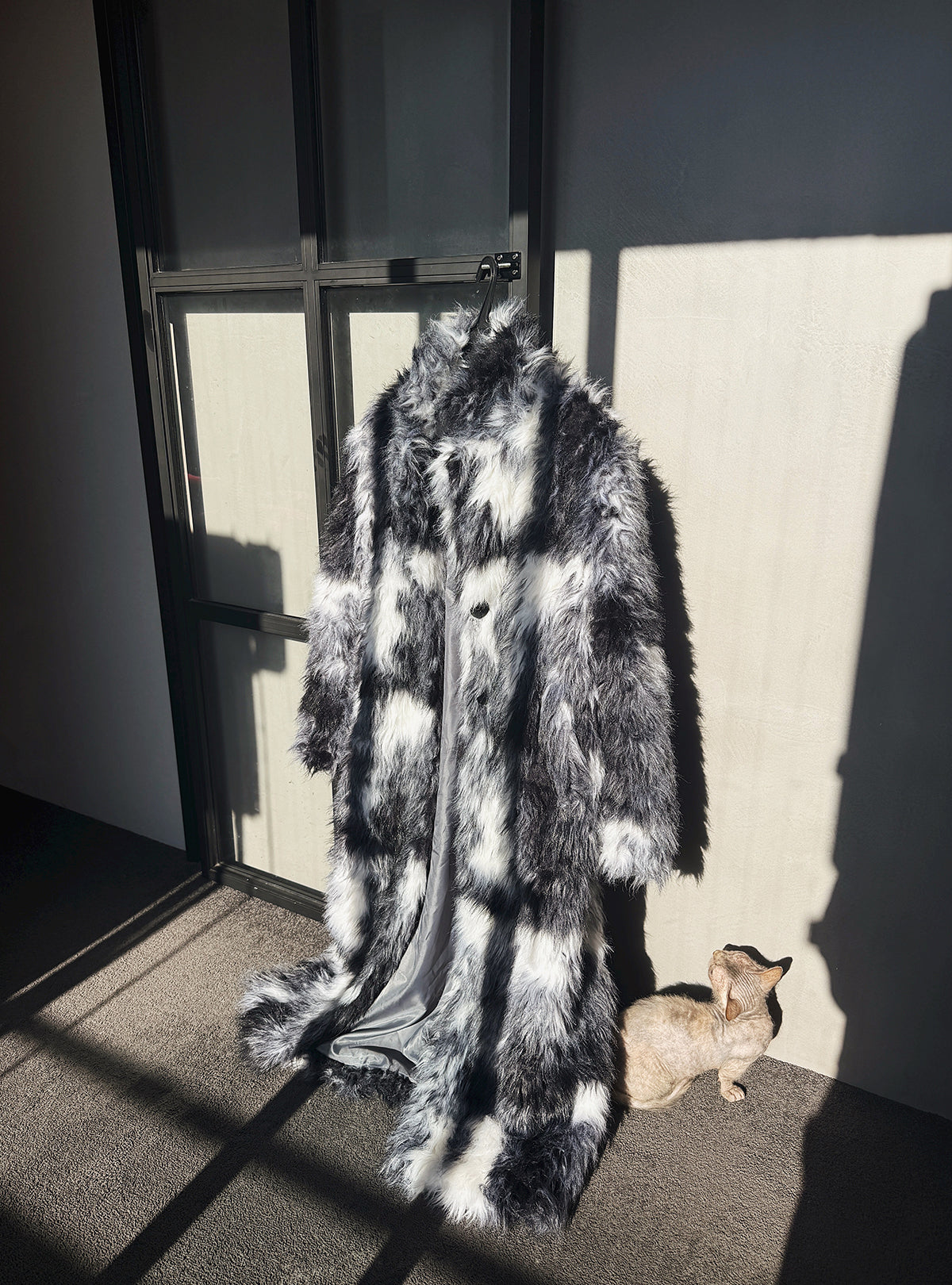 Mosaic Fur Long Coat