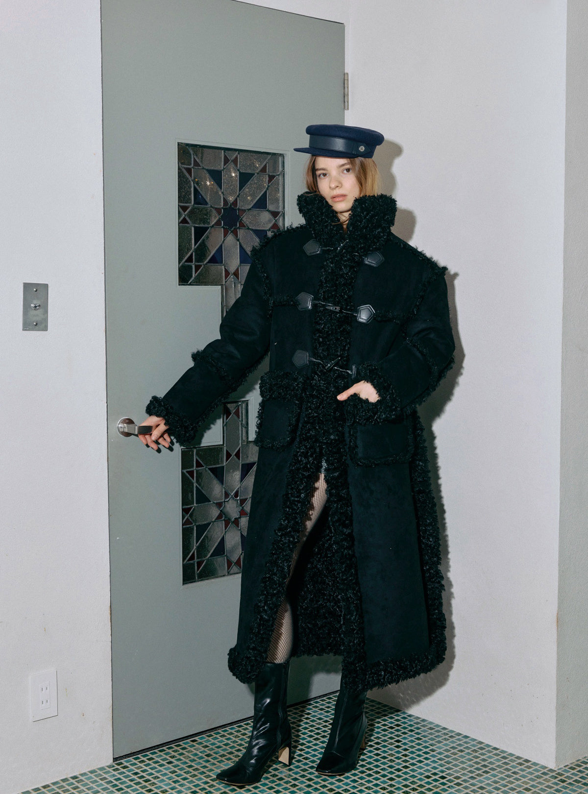 Curly Boa Long Mouton Coat