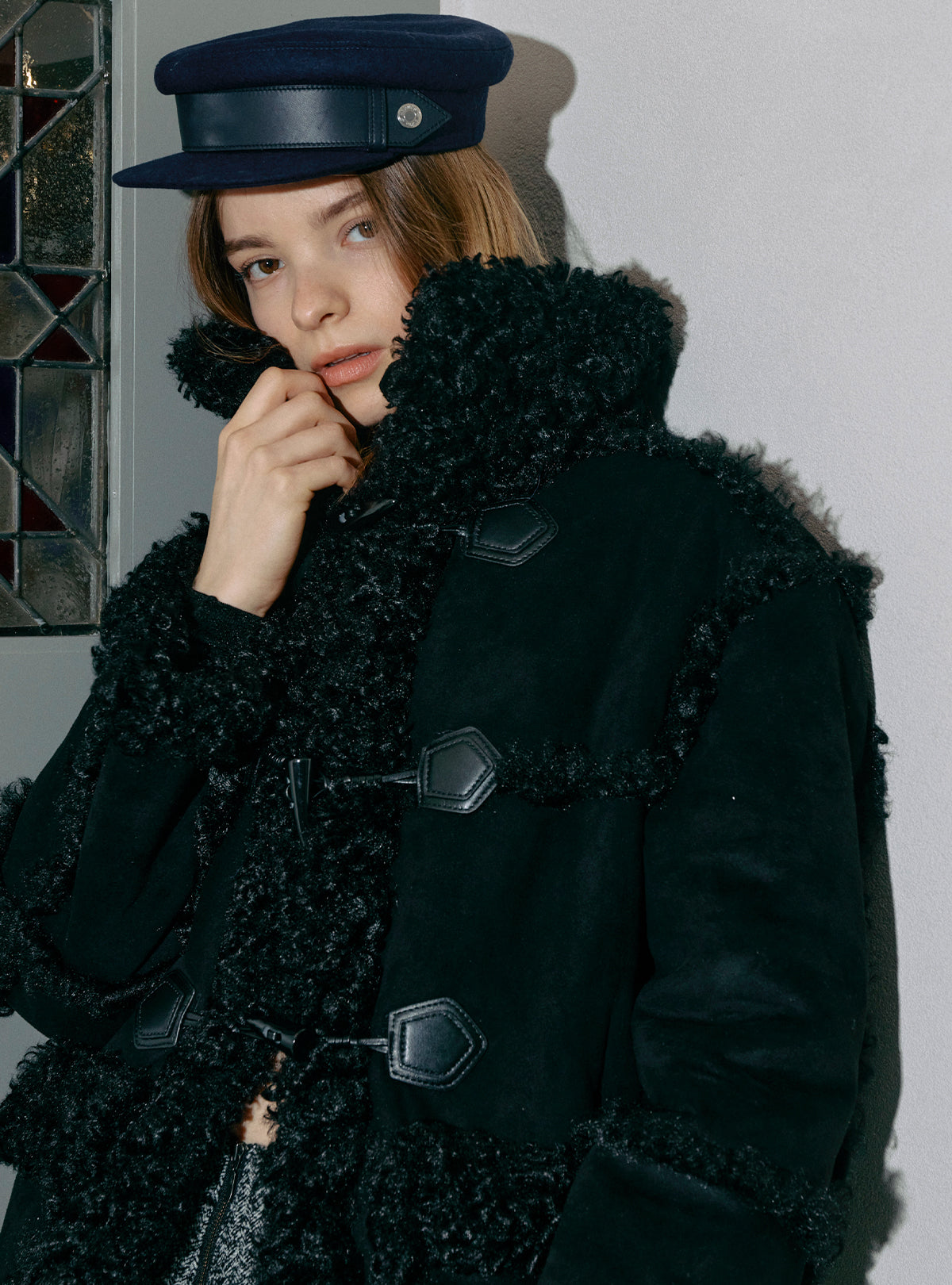 Curly Boa Long Mouton Coat