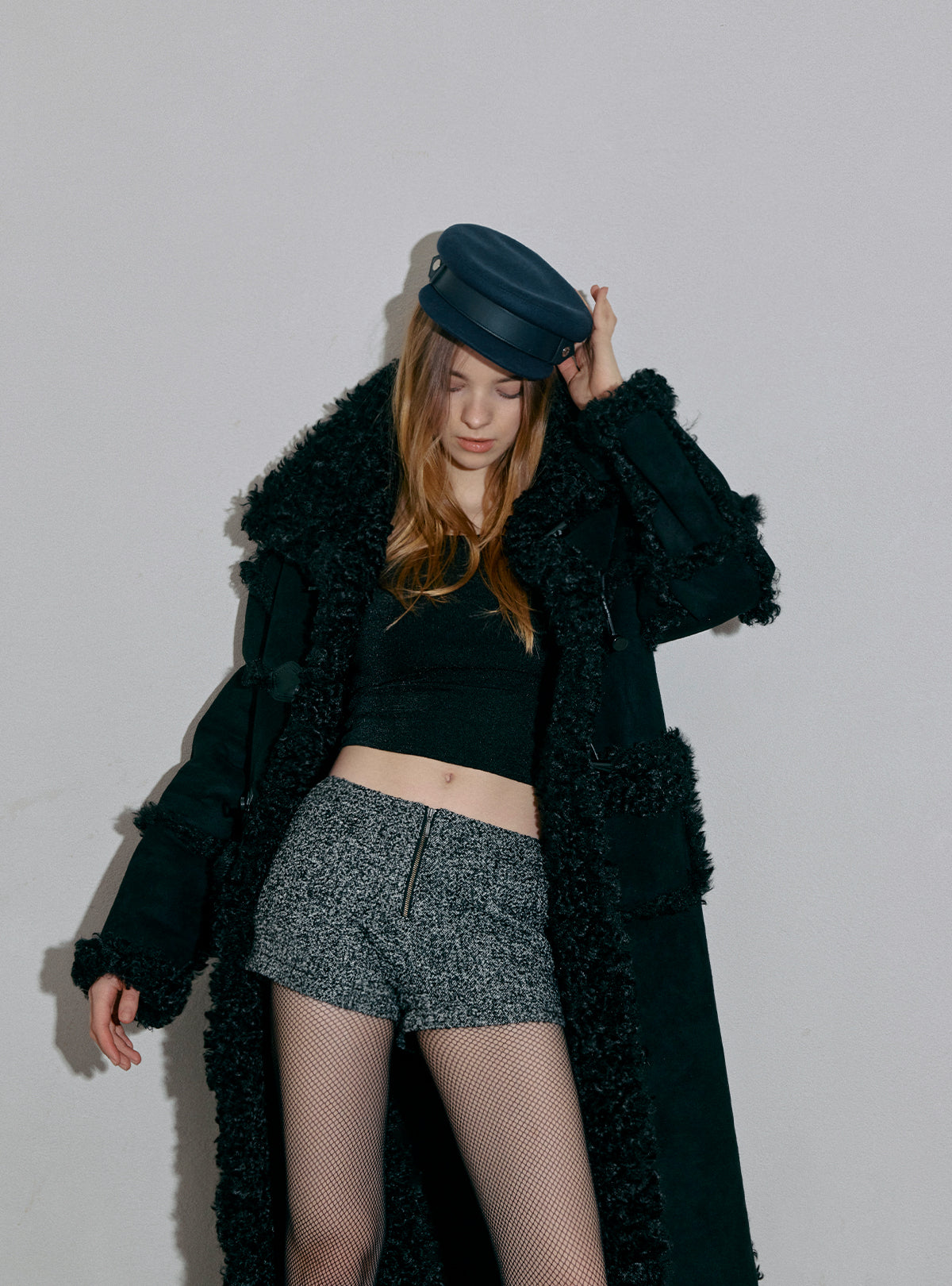 Curly Boa Long Mouton Coat