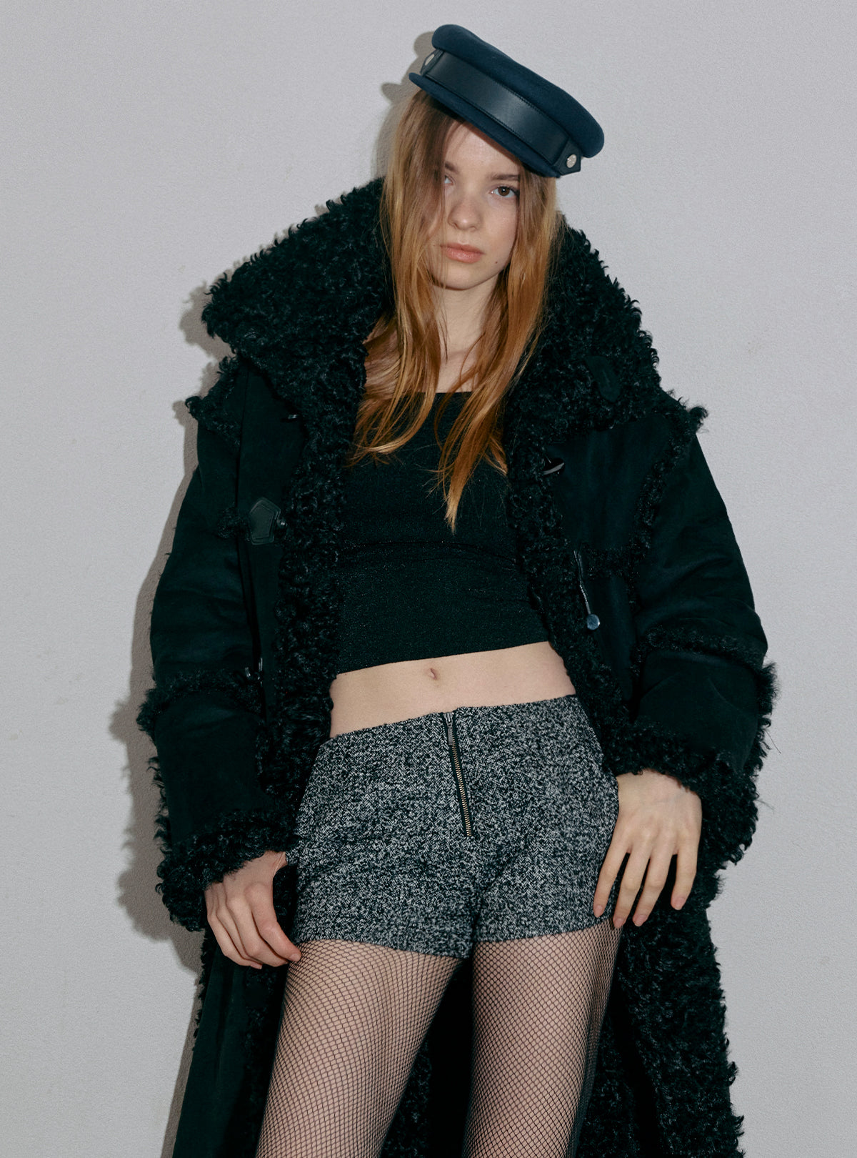 Curly Boa Long Mouton Coat