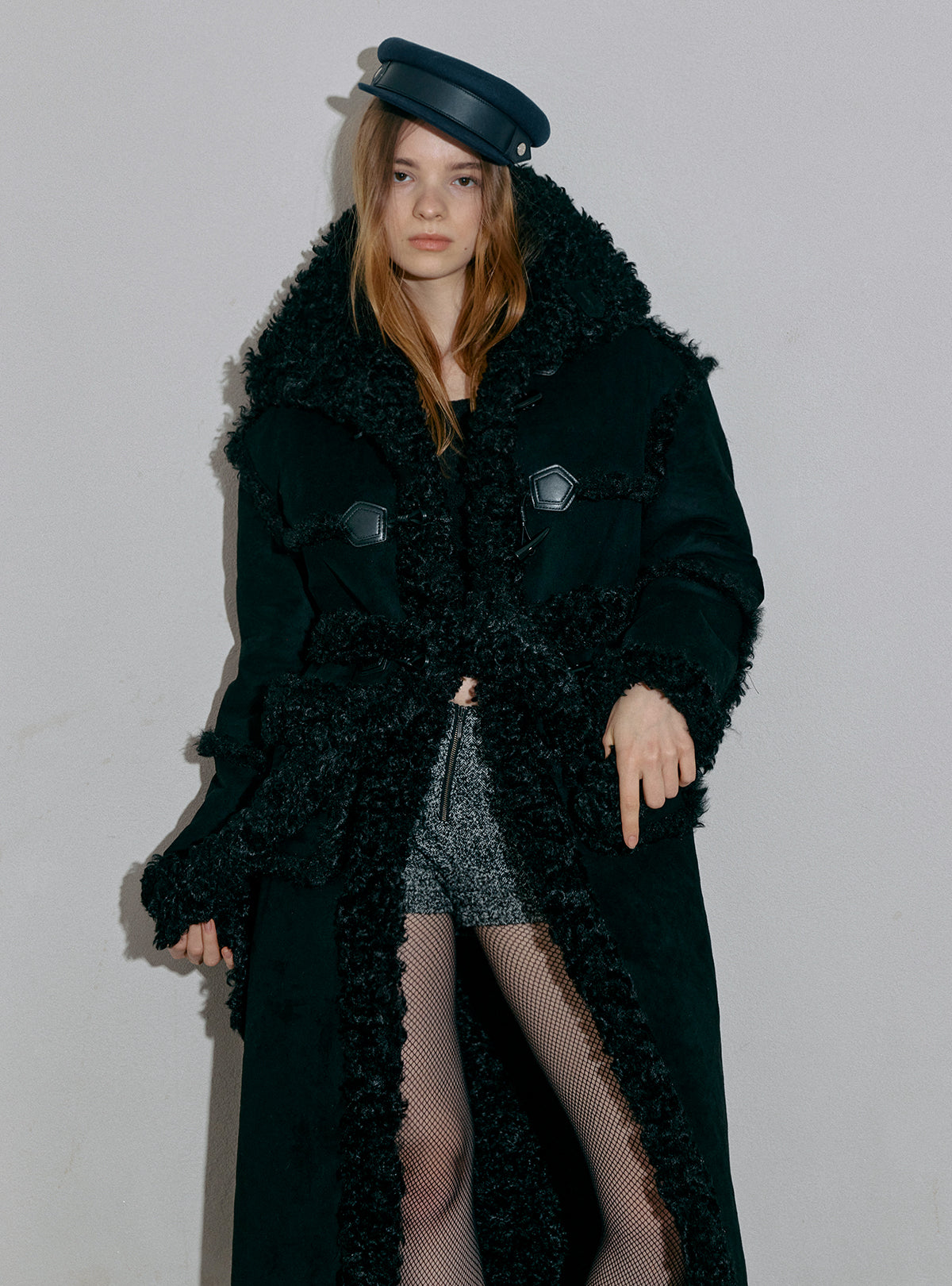 Curly Boa Long Mouton Coat