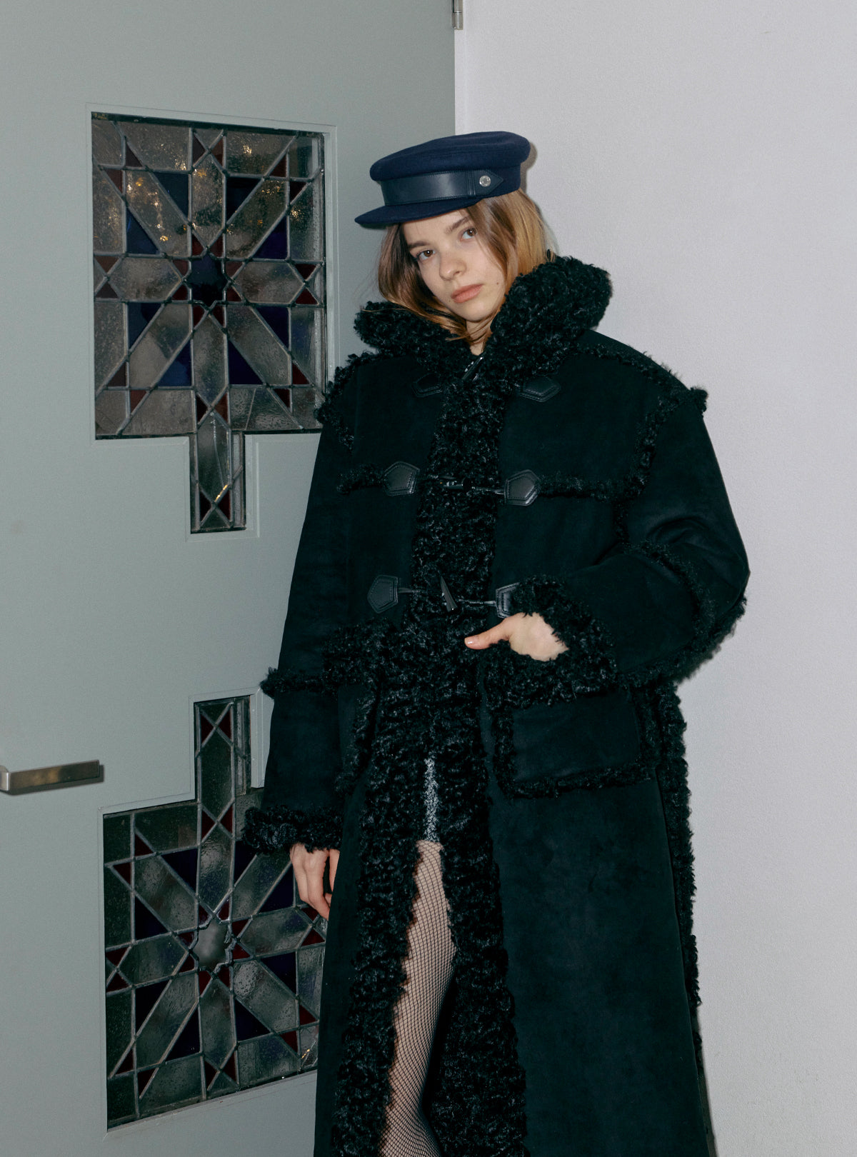 Curly Boa Long Mouton Coat