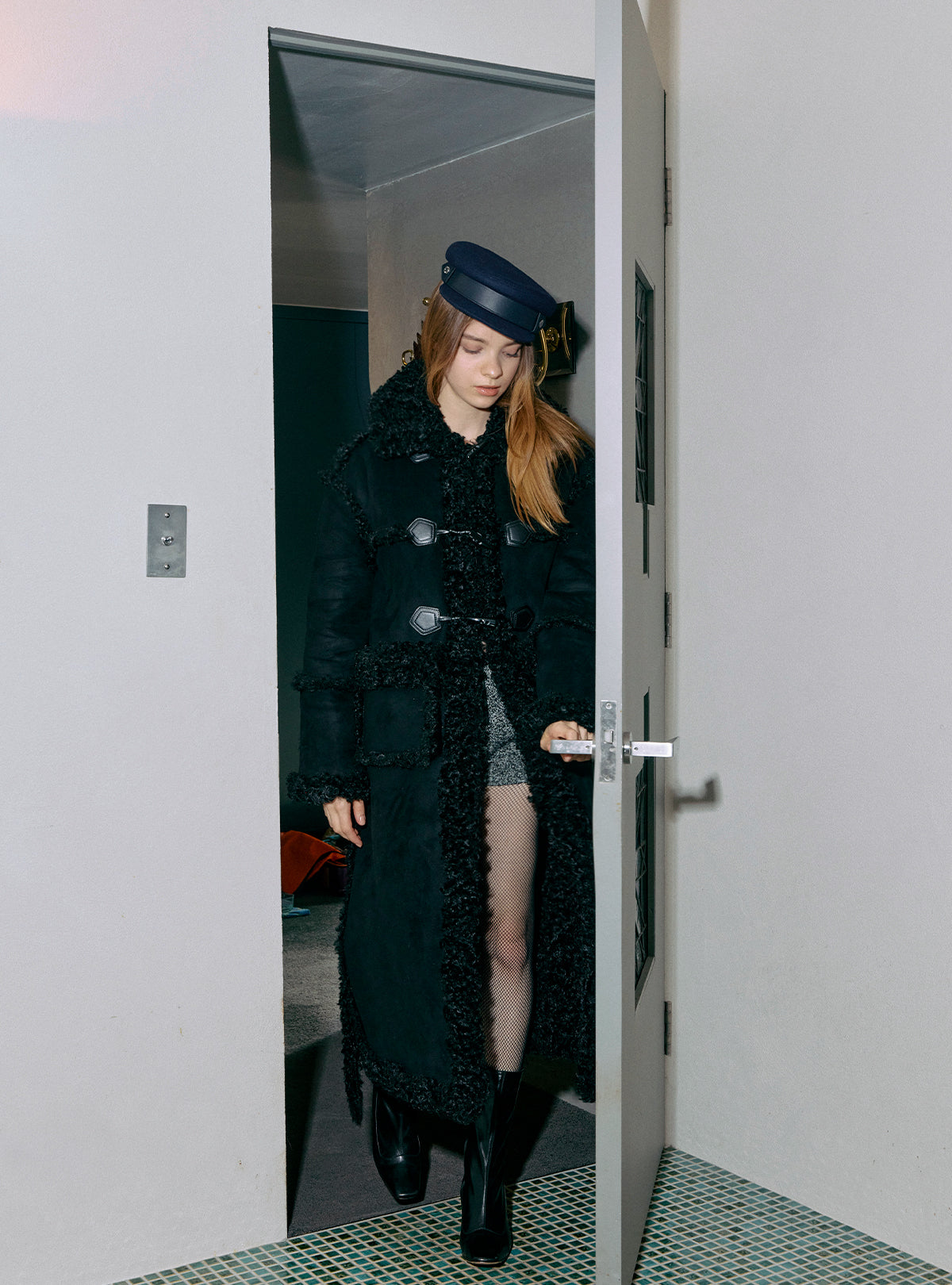 Curly Boa Long Mouton Coat